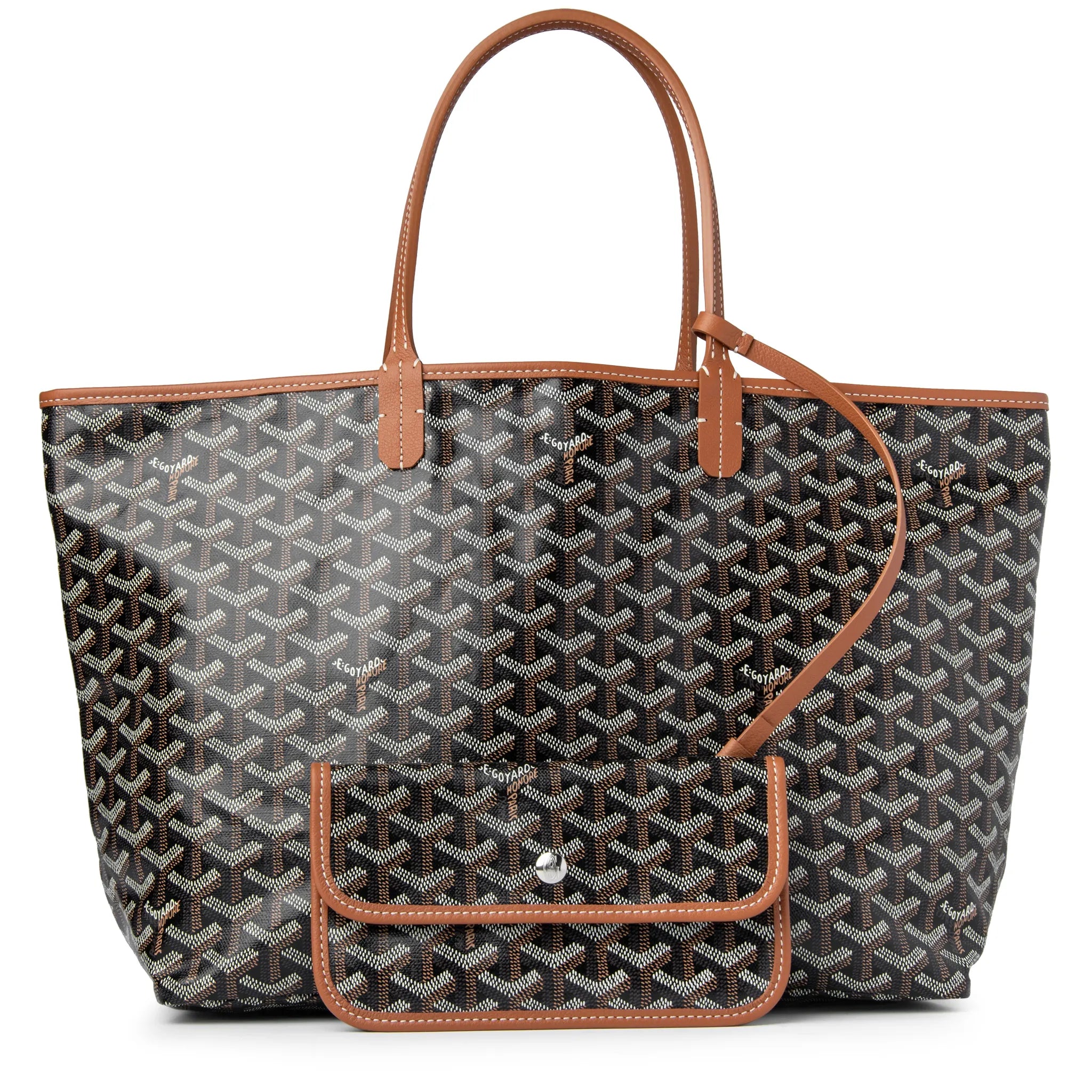 Goyard Saint Louis PM Tote Bag Black Tan