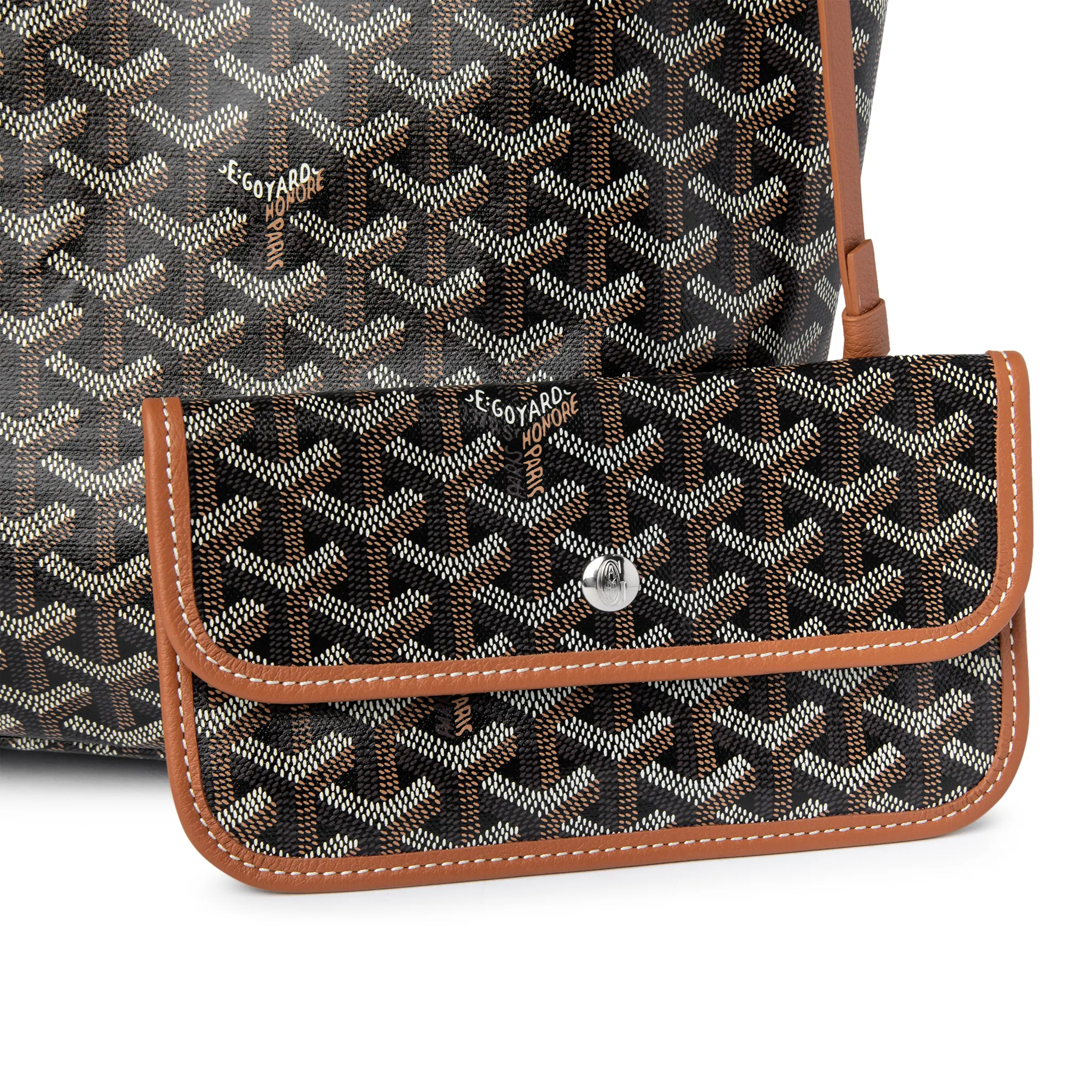 Goyard Saint Louis PM Tote Bag Black Tan