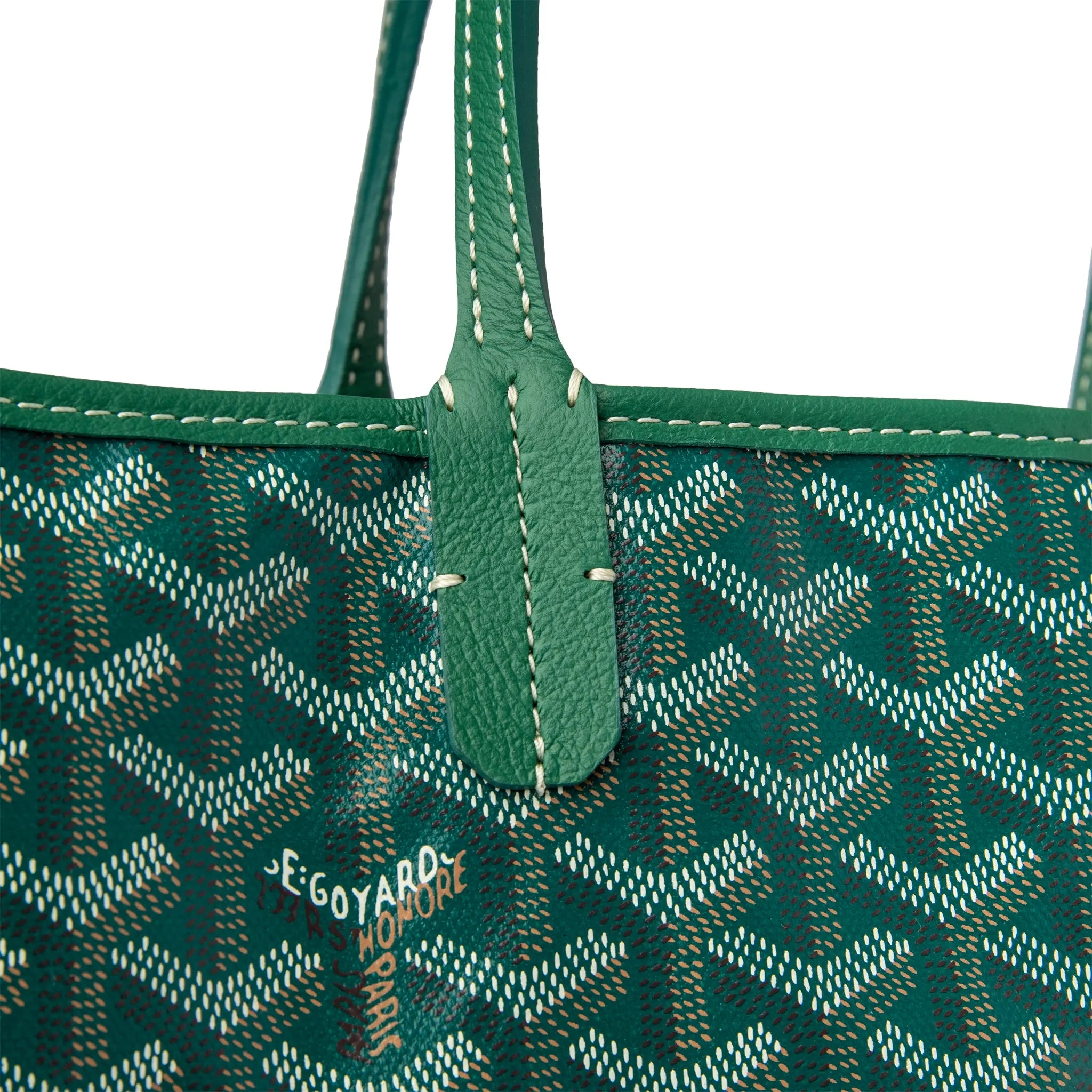 Detail view of Goyard Saint Louis PM Tote Bag Green