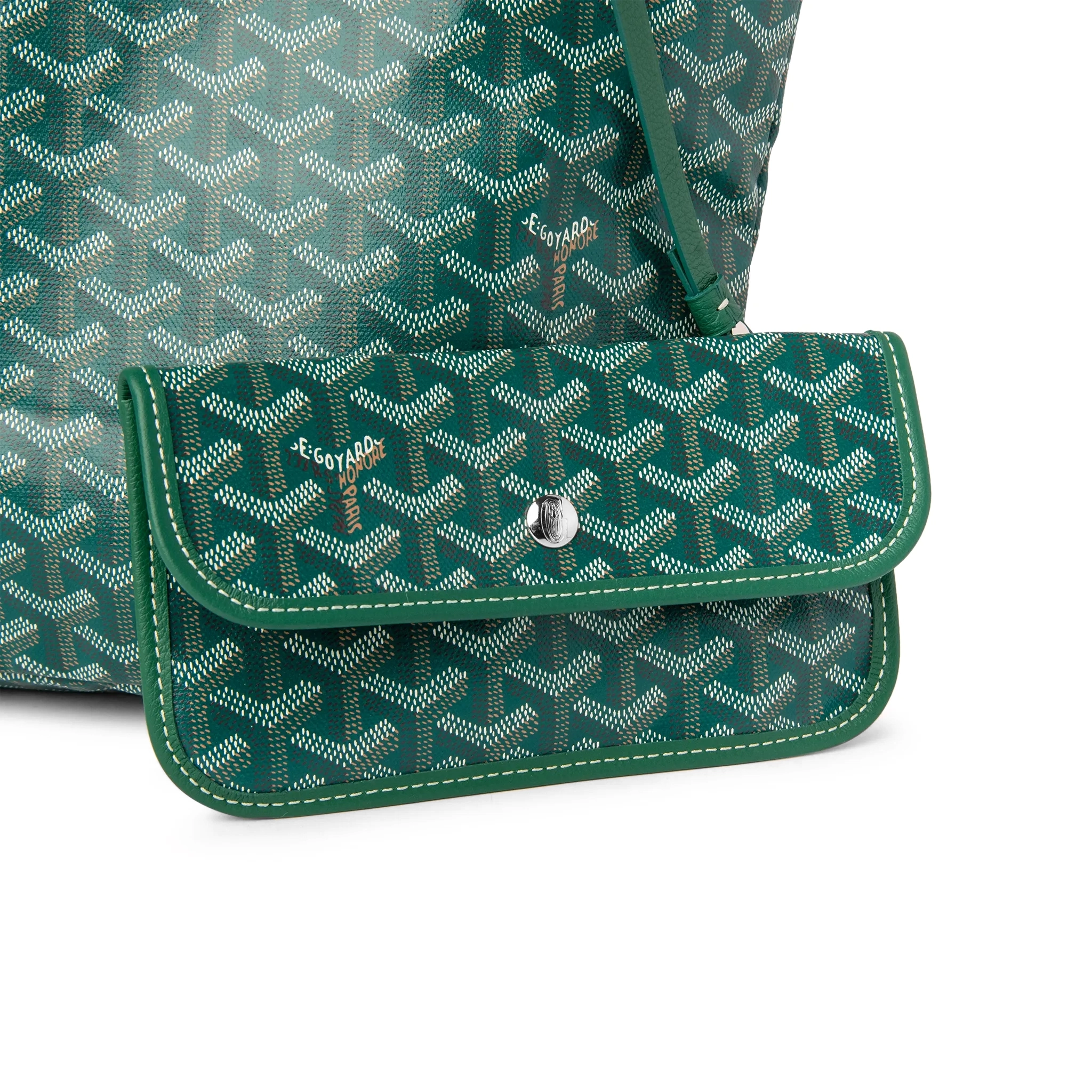 Detail view of Goyard Saint Louis PM Tote Bag Green