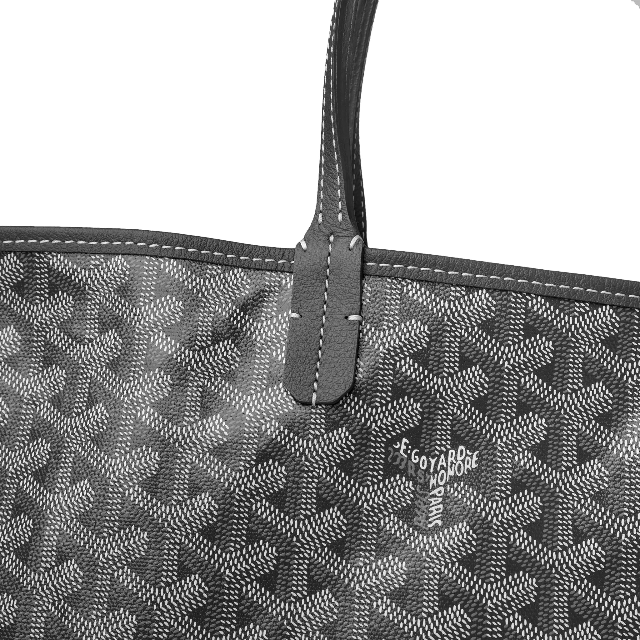 Detaik view of Goyard Saint Louis PM Tote Bag Grey