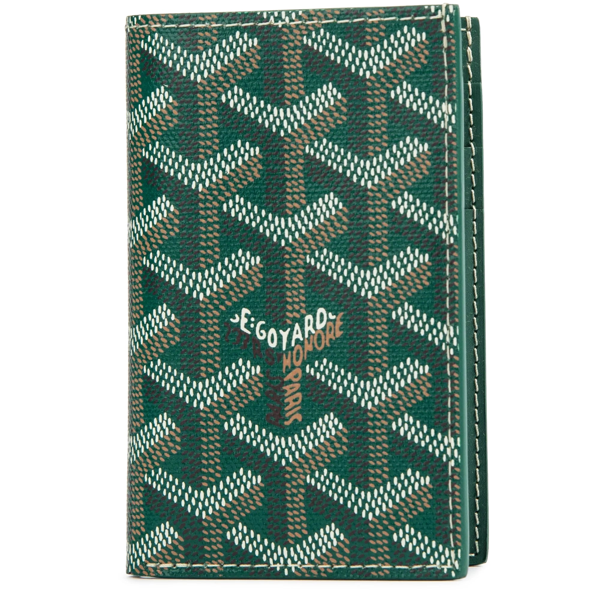 Front view of Goyard Saint-Pierre Card Wallet Green STPIE2PMLTY09CL09P