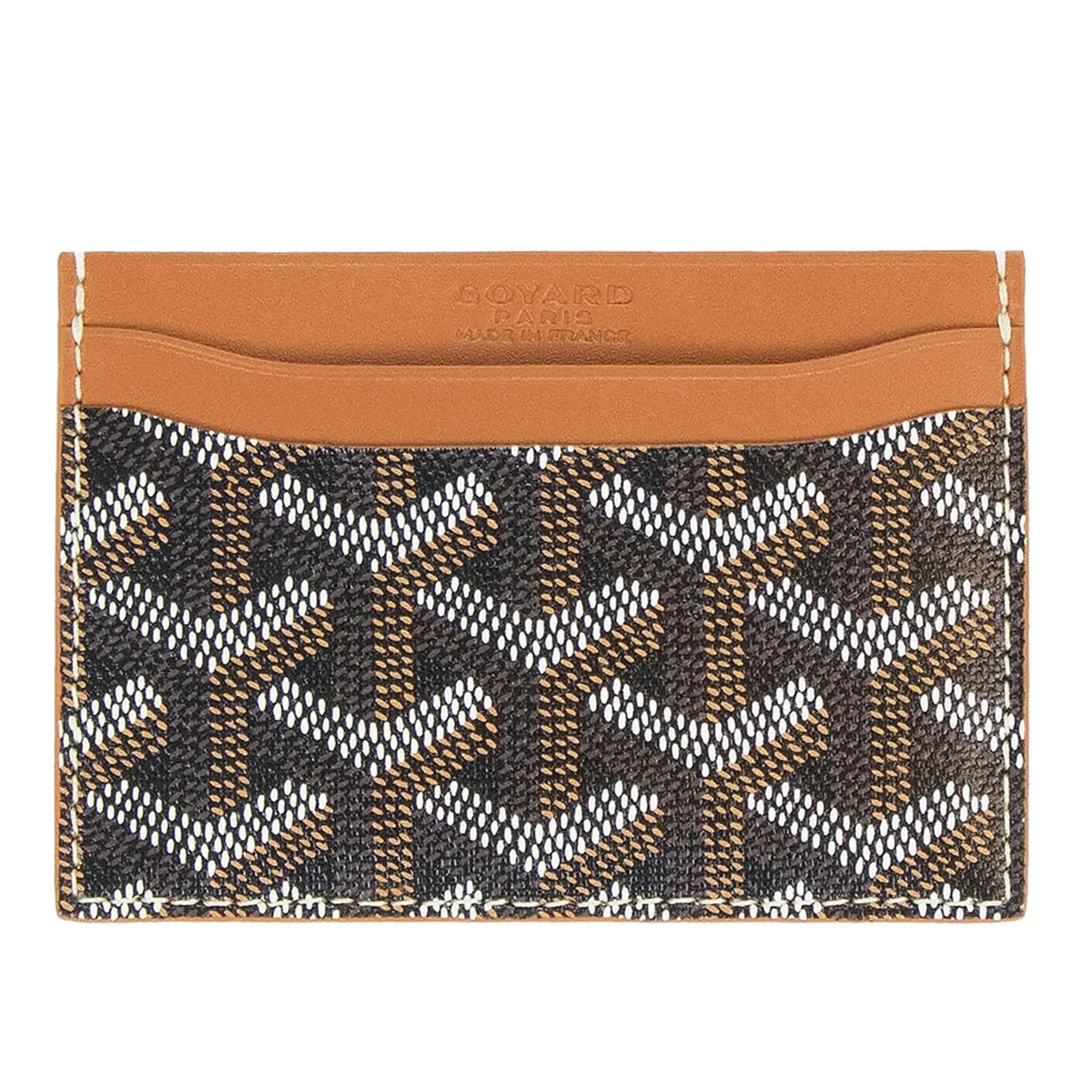 Back View of Goyard Saint Sulpice Black Tan Card Holder STSULPPMLTY01CL03X