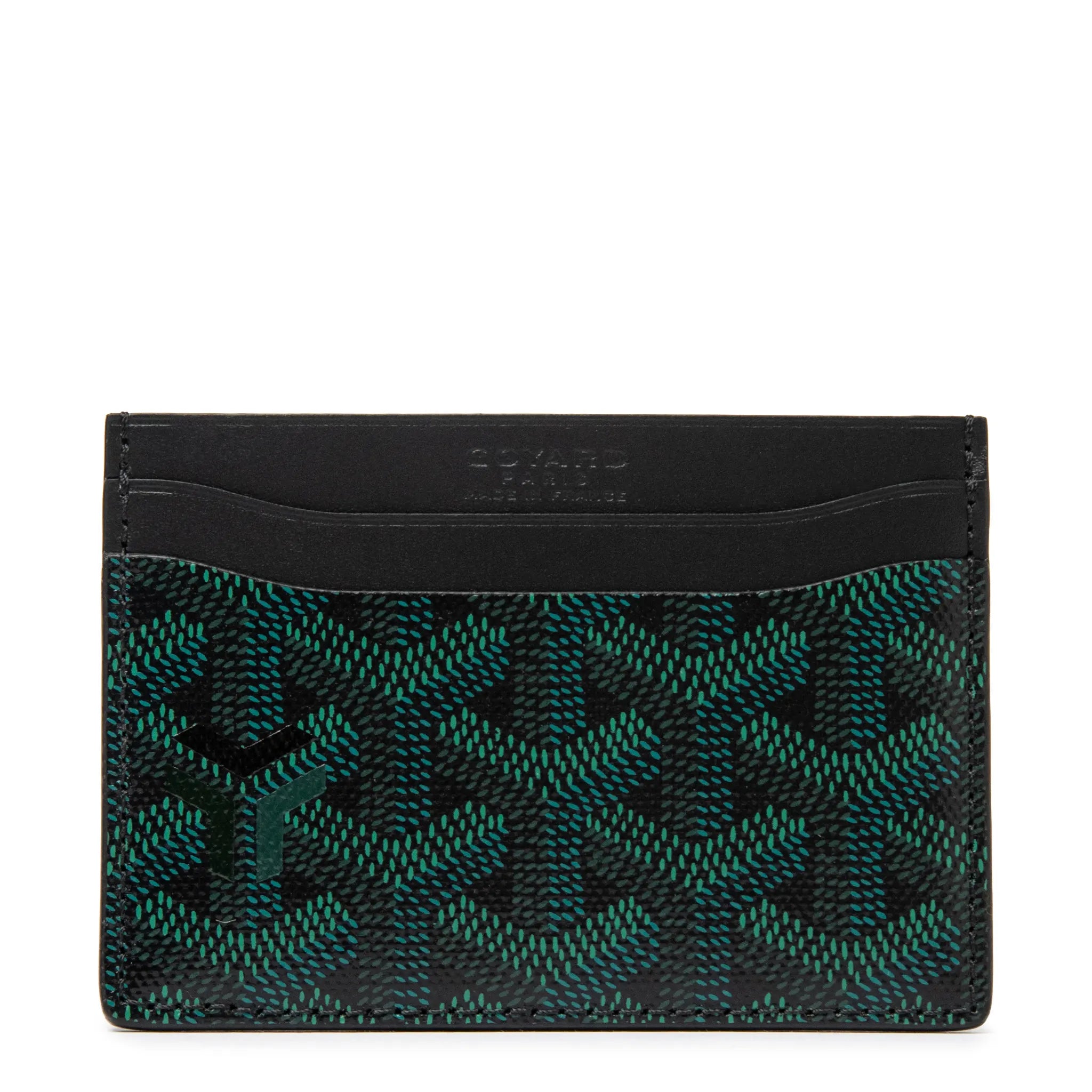 Front View of Goyard Saint Sulpice Evergreen Card Holder STSULPPMLTY79CL79X
