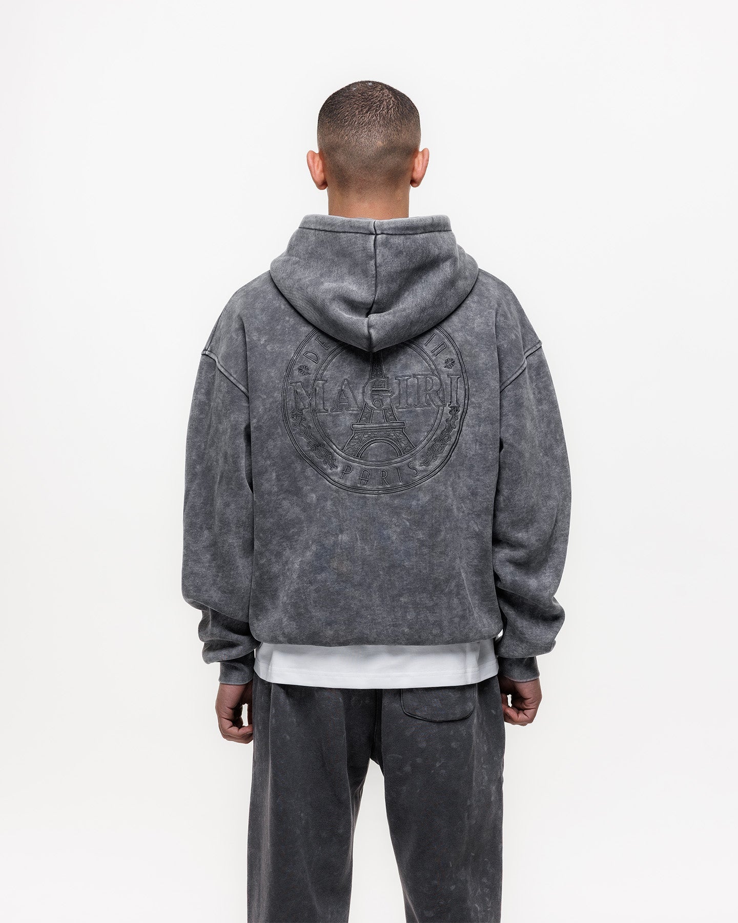 MAGIRI Embroidered Washed Grey Hoodie
