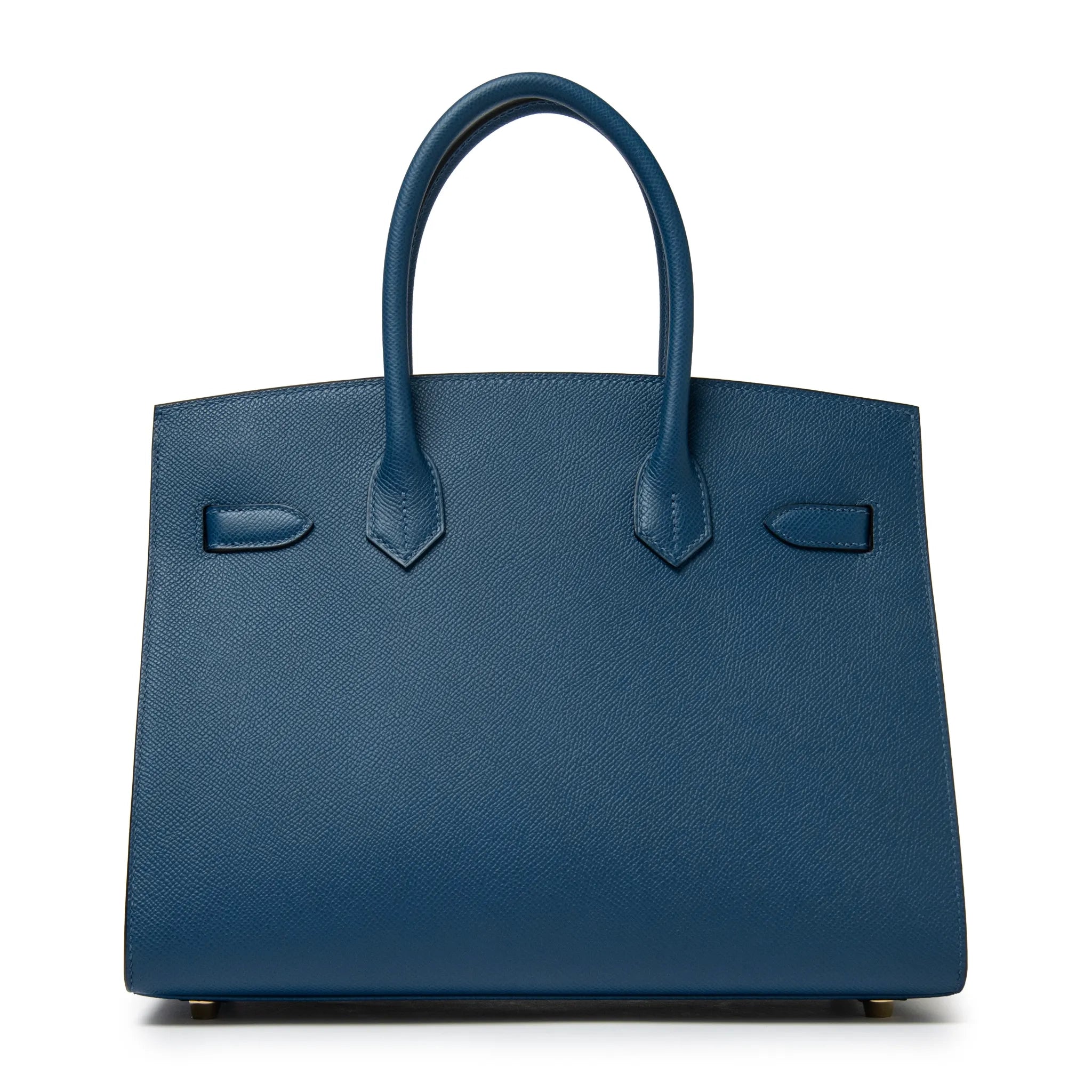 Back View of Hermès Birkin 30 Deep Blue Epsom Leather Gold Hardware LU1380225624872