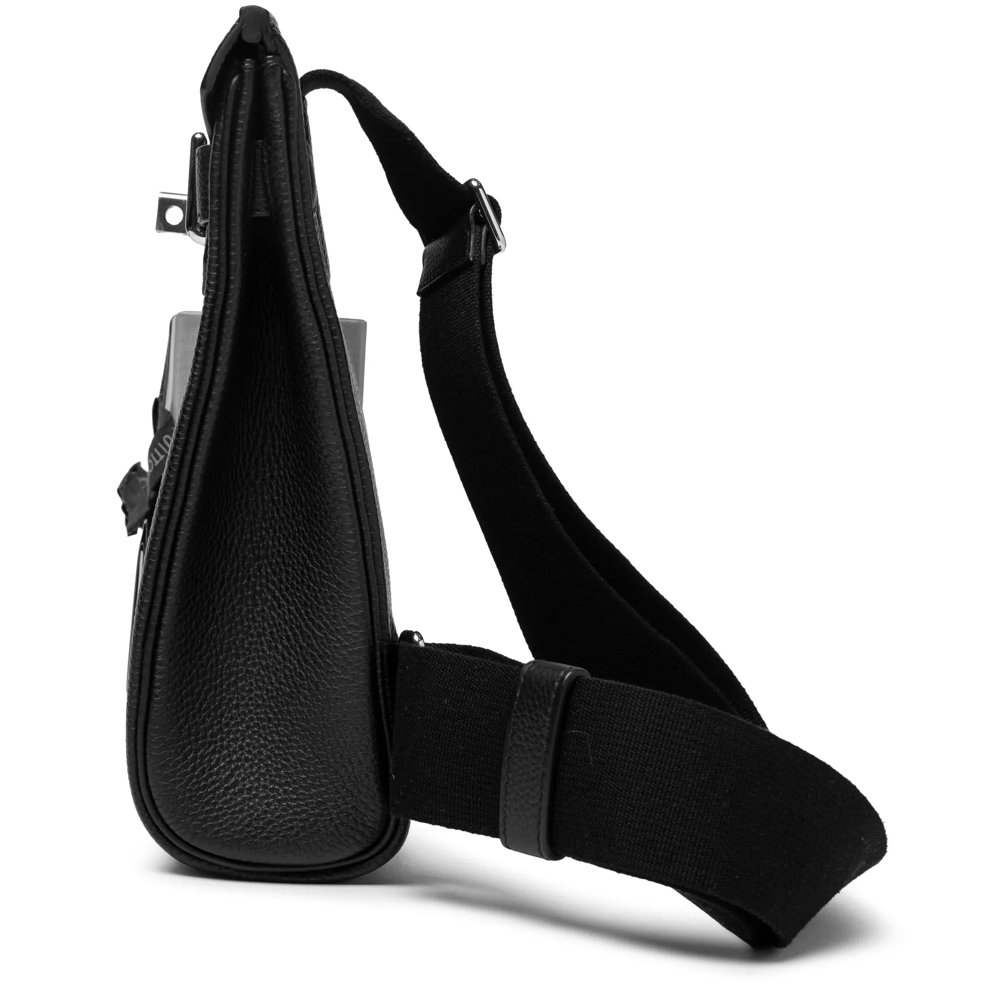 Side View of Hermes Hac a Dos PM Togo Calfskin Black Palladium Hardware Backpack