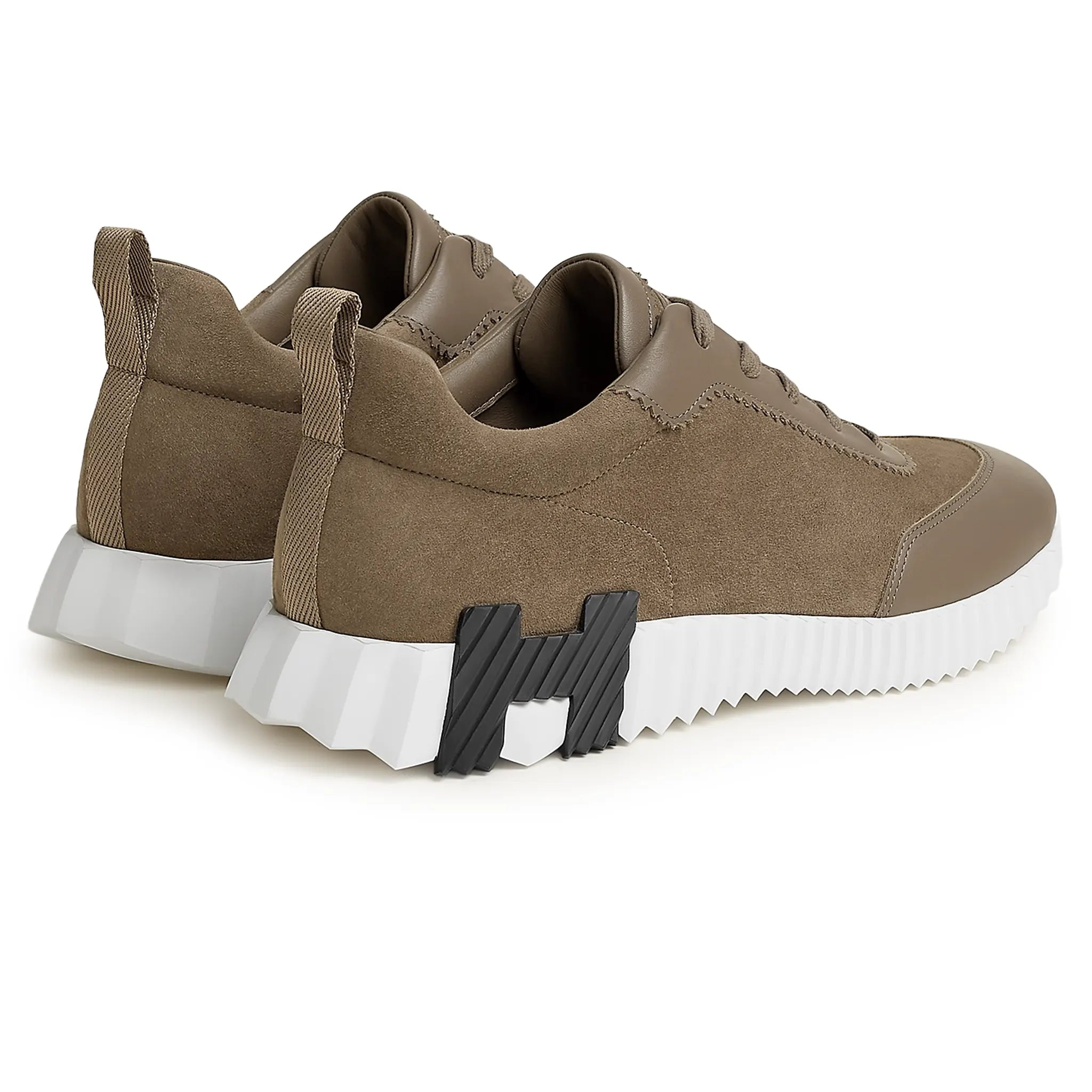 Back Side View of Hermès Paris Bouncing Calf Sneaker Etoupe H231763ZHX3400