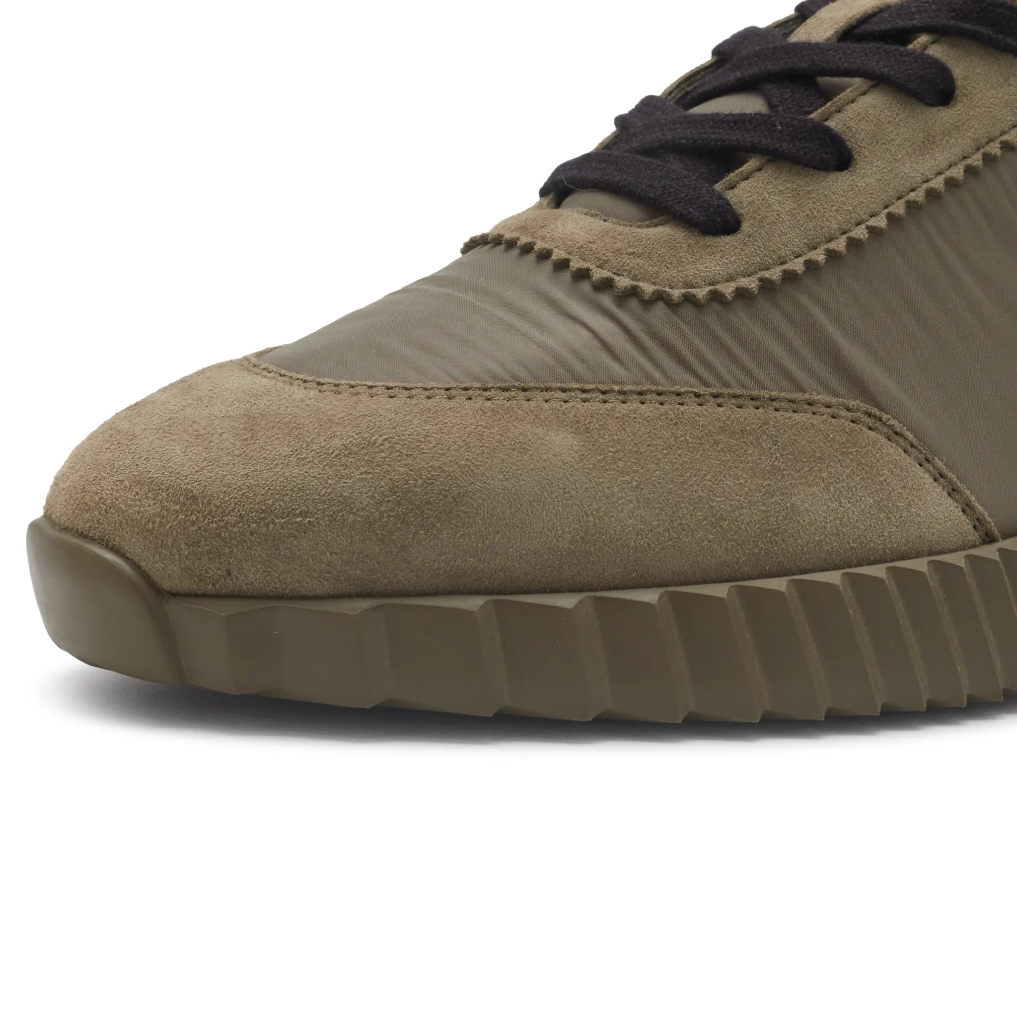 Detailed View of Hermes Paris Bouncing Nylon Suede Sneaker Vert Tundra