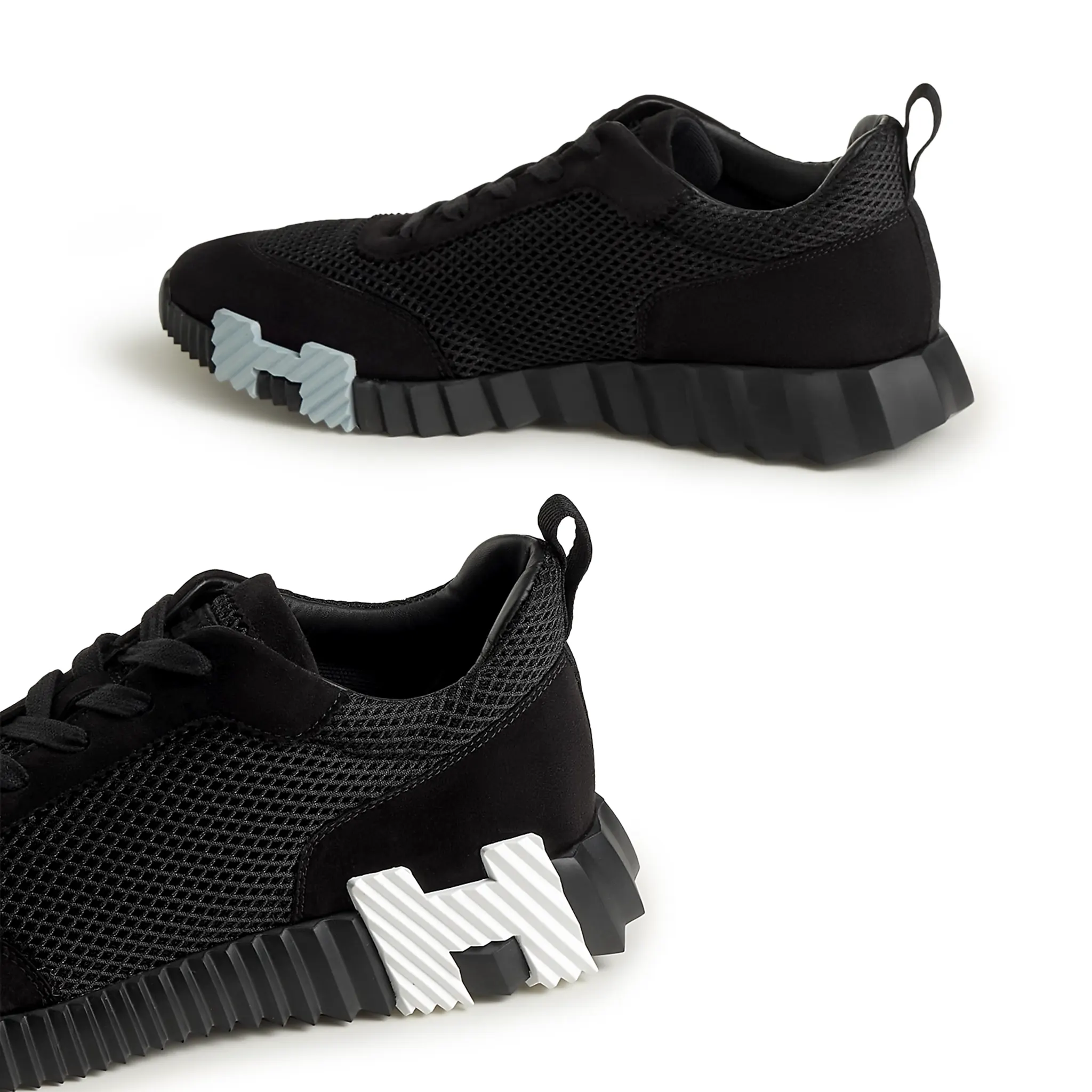 Detail view of Hermes Paris Bouncing Sneaker Black H232856ZH01415