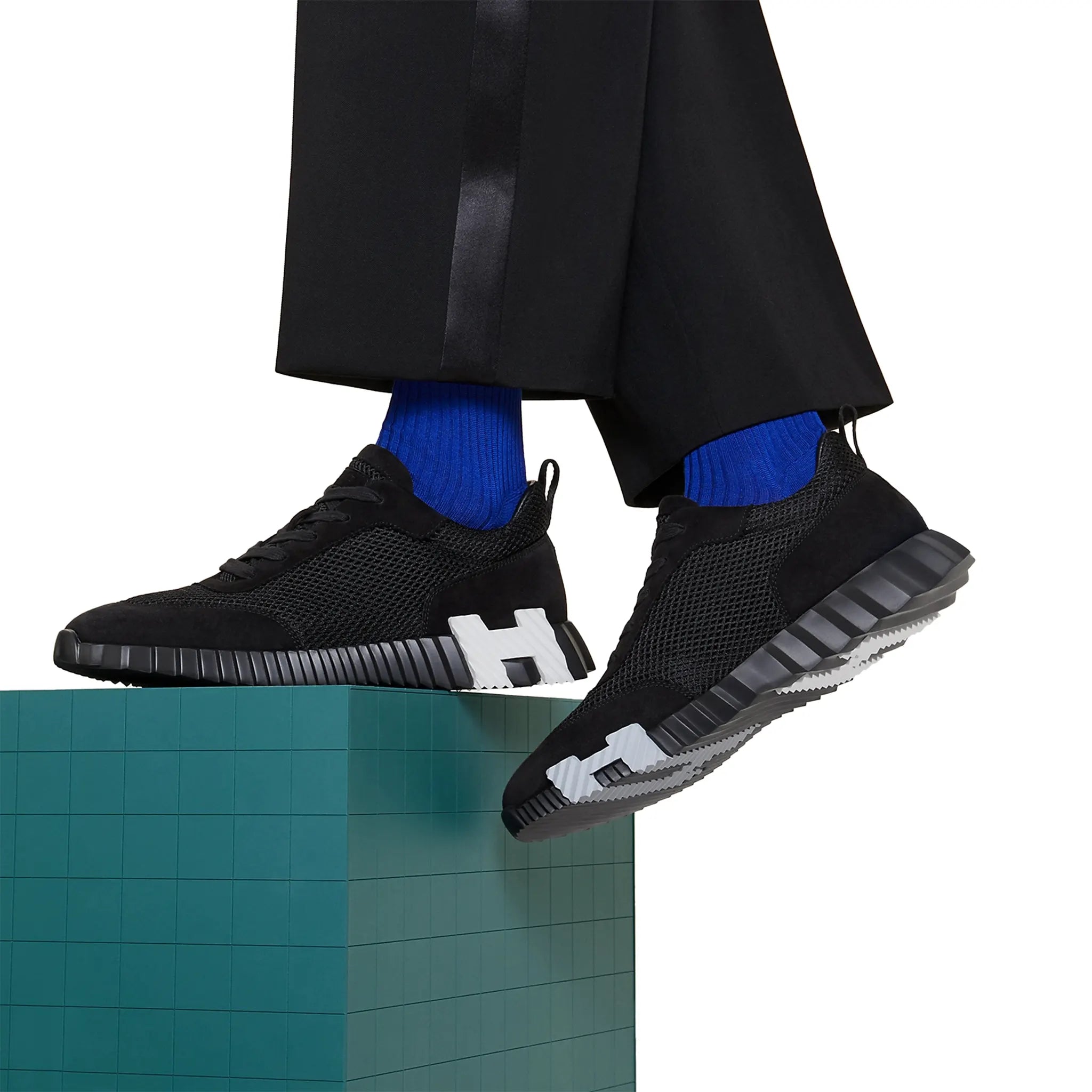 Model view of Hermes Paris Bouncing Sneaker Black H232856ZH01415