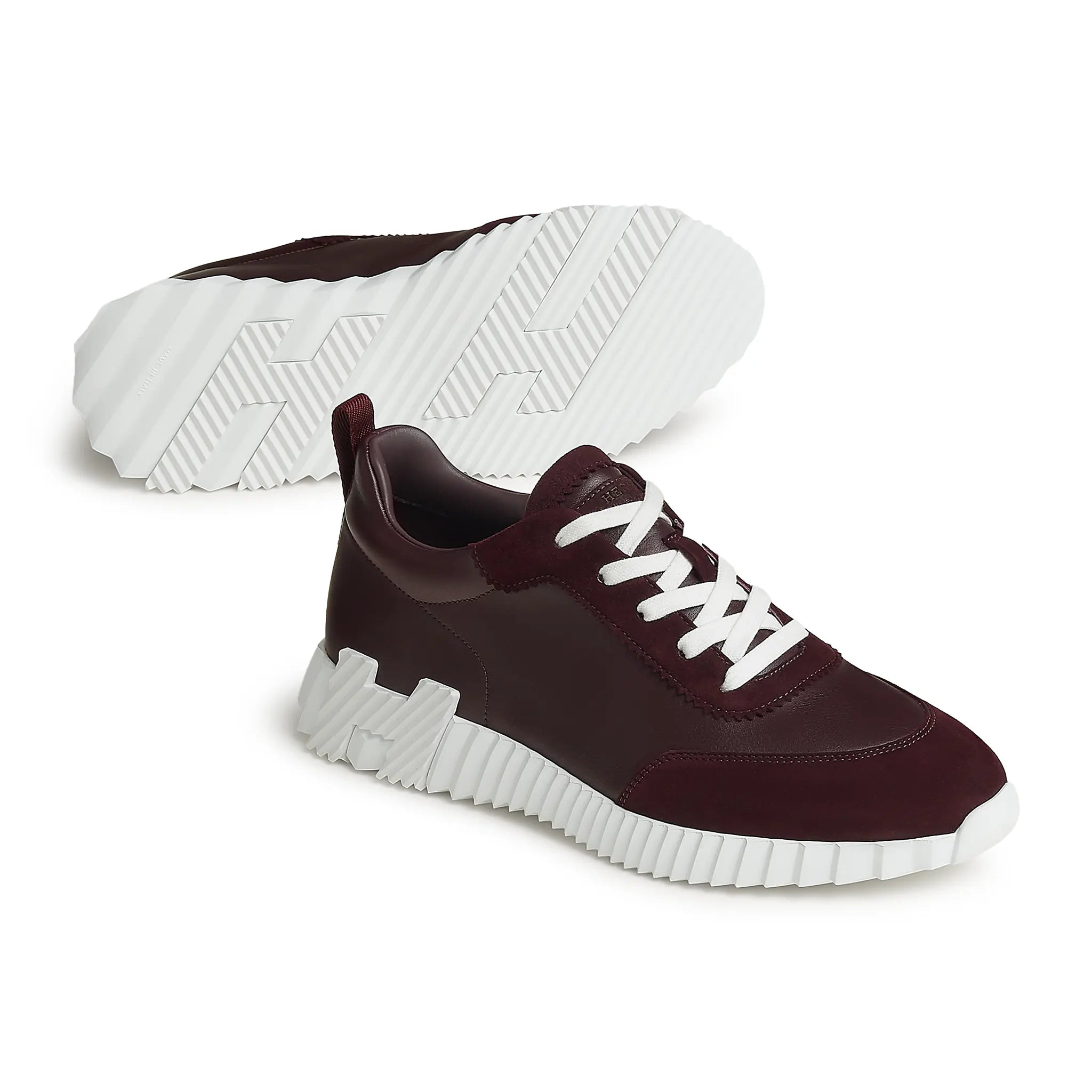 Sole Side View of Hermes Paris Bouncing Sneaker Bordeaux H221898ZHGN420