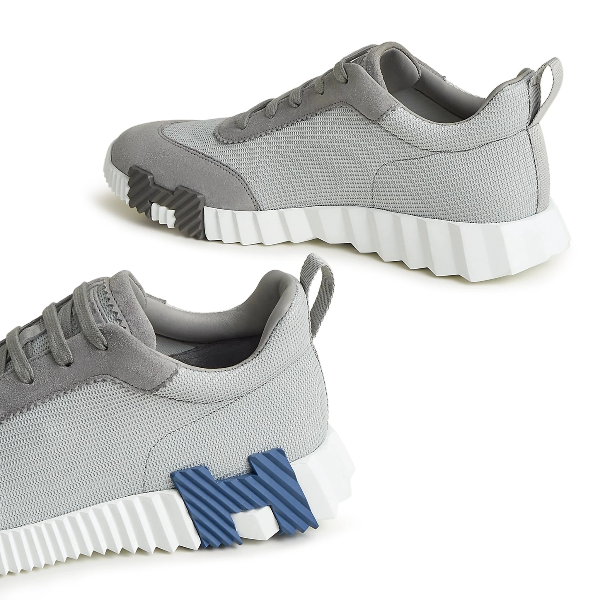 Side View of Hermes Paris Bouncing Sneaker Grey Blue H231764ZHAR400