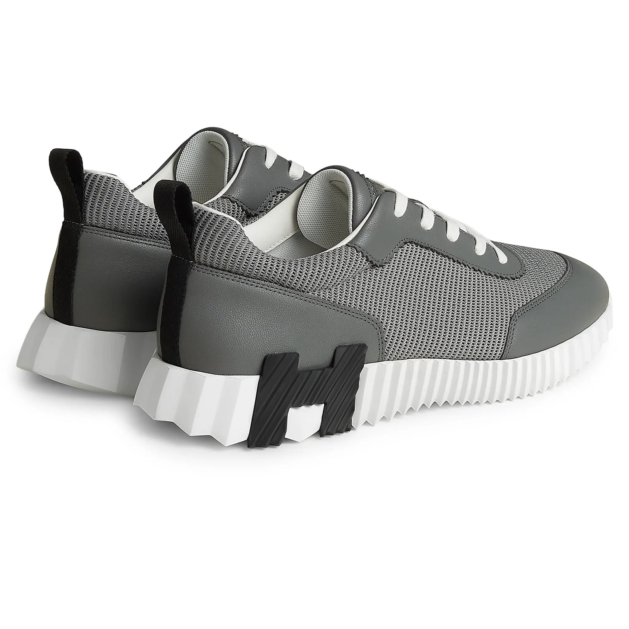 Back Side View of Hermès Paris Bouncing Sneaker Osmium Grey H261897ZH67410