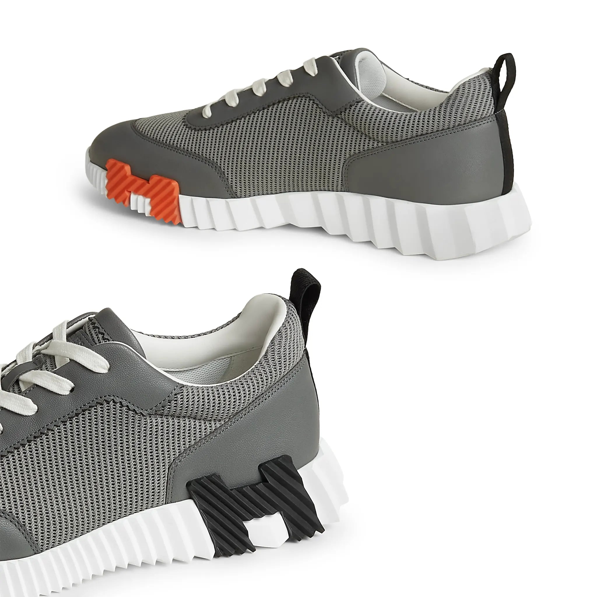 Back Side View of Hermès Paris Bouncing Sneaker Osmium Grey H261897ZH67410