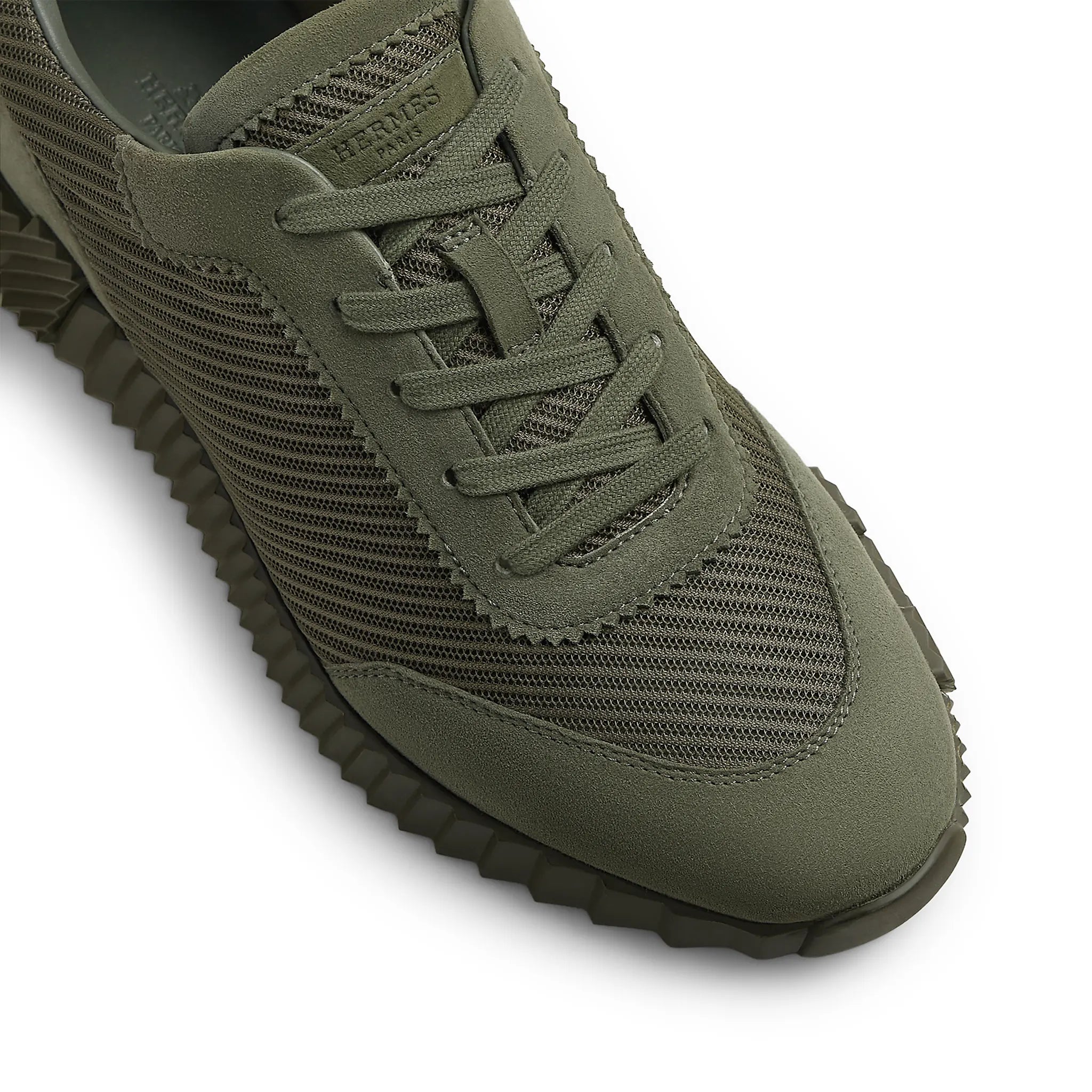 Upper View of Hermes Paris Bouncing Sneaker Vert Veronese H262850ZHV0