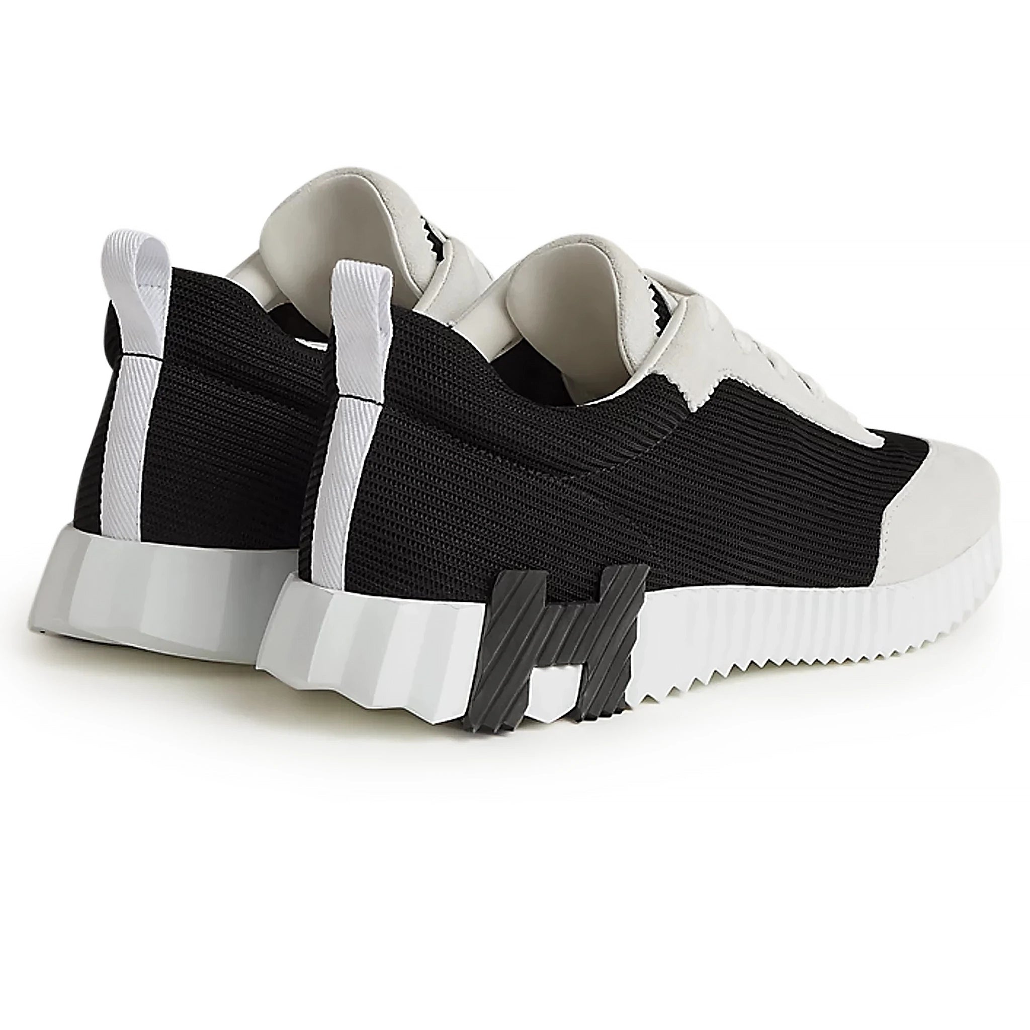 Back side view of Hermes Paris Bouncing Sneaker White Black