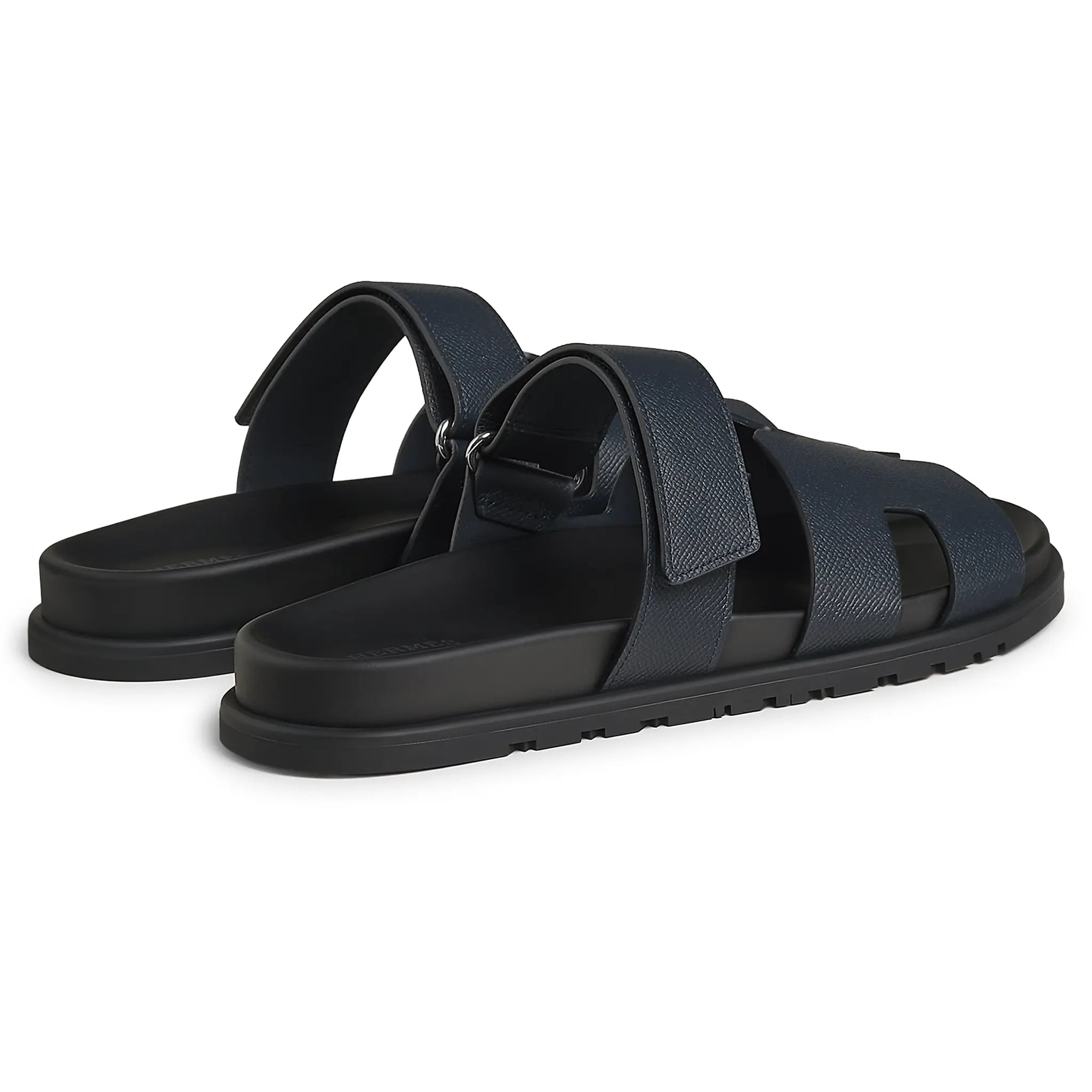 Back Side View of Hermès Paris Chypre Calfskin Marine Sandals