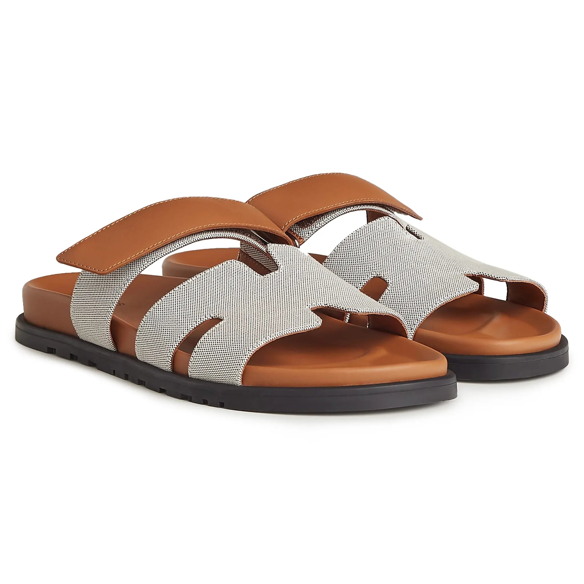 Front side view of Hermes Paris Chypre Sandal Plum Natural H231819ZHPN430