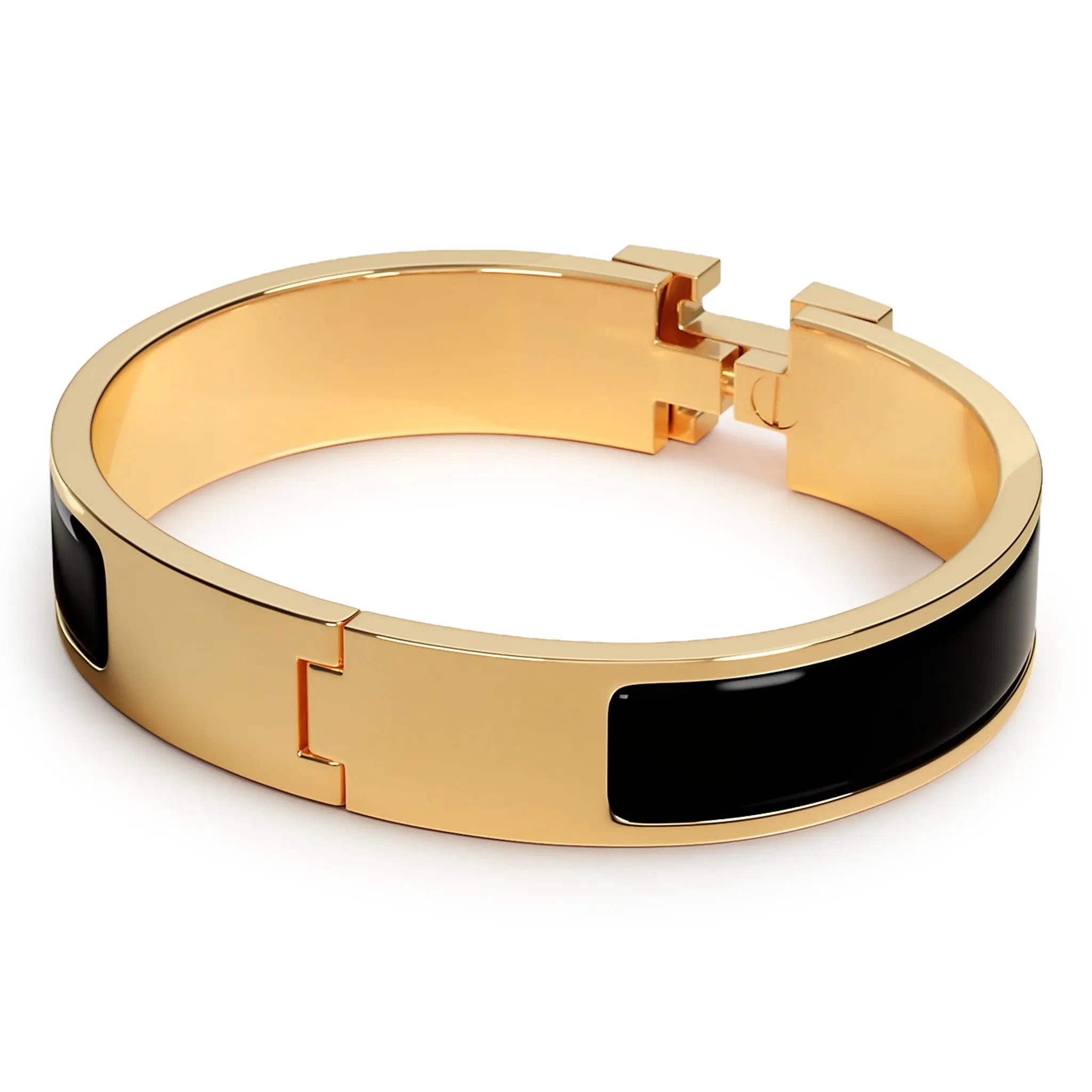 Back view of Hermes Paris Clic H Black Bracelet H700001FV01PM