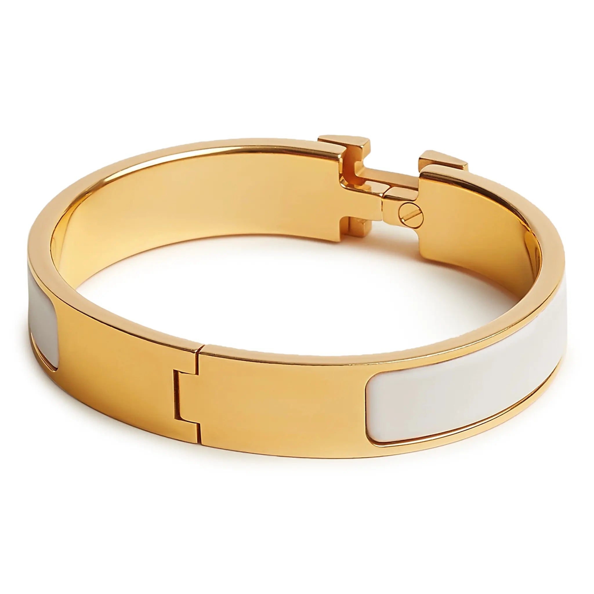 Hermès Paris Clic H White Bracelet