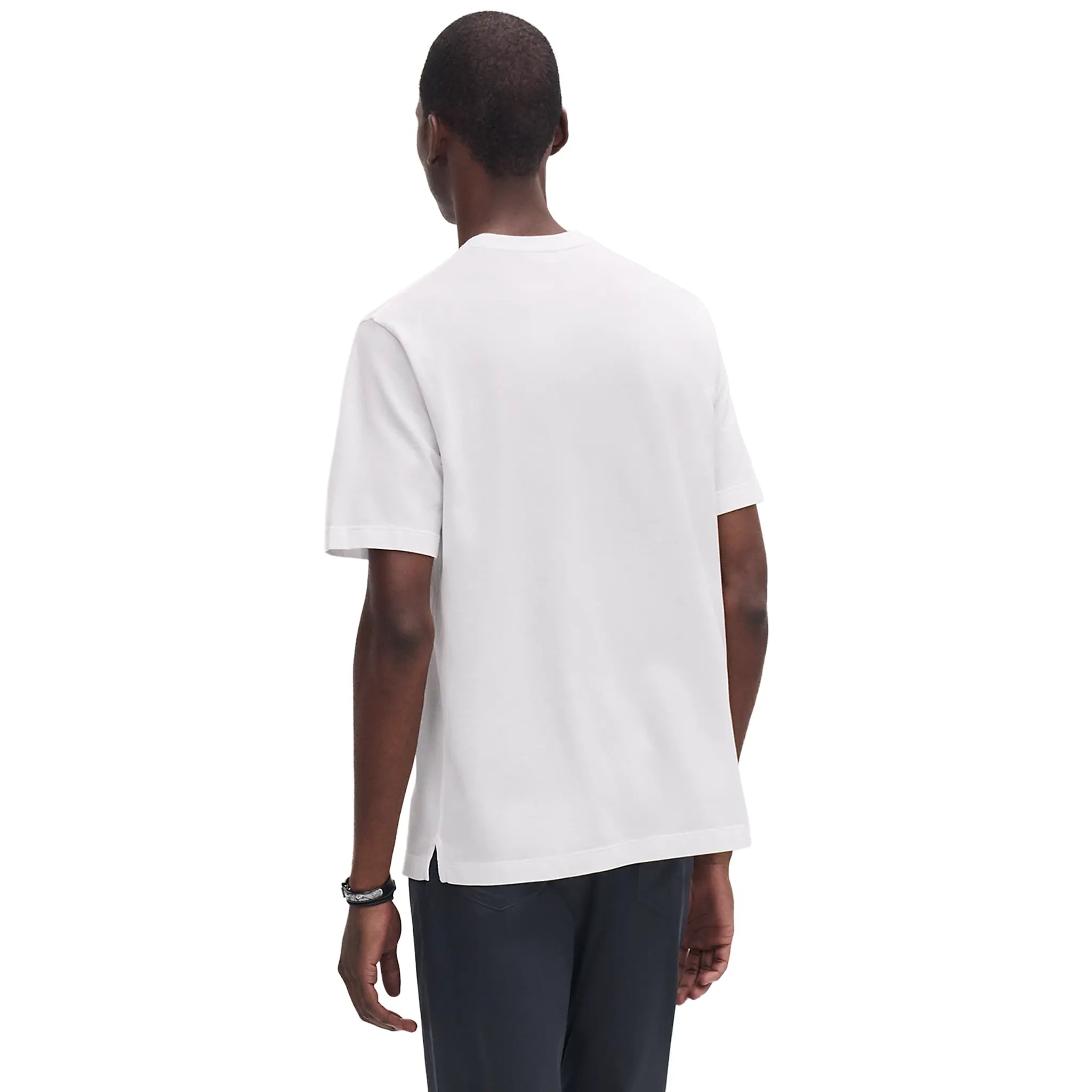 Back View of Hermès Paris Embroidered White T Shirt H072025HA90SM