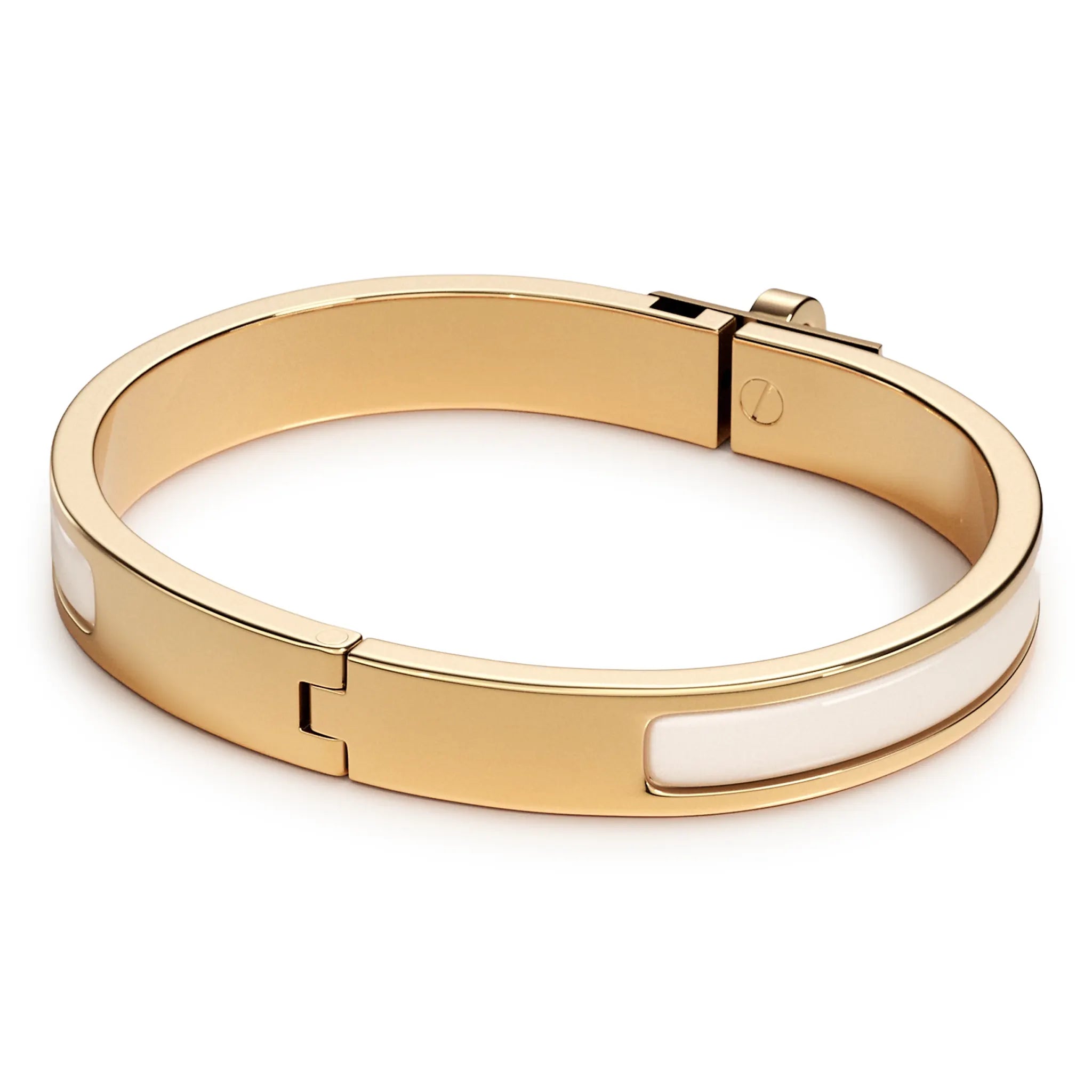 Back View of Hermes Paris Mini Clic Kelly Yellow Gold Bracelet H200004F 85GM