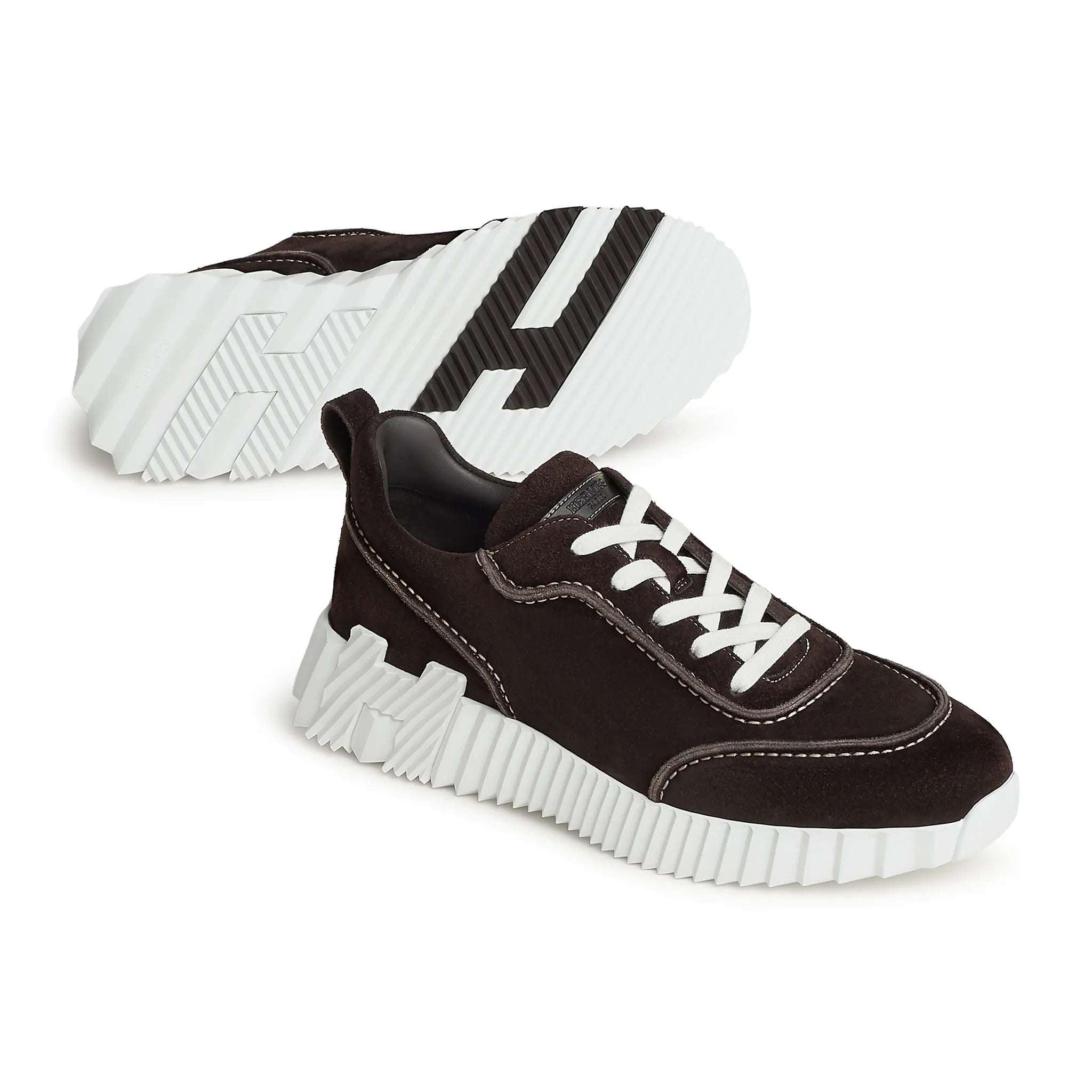 Hermes Paris Next Suede Ebony Maroon Sneaker