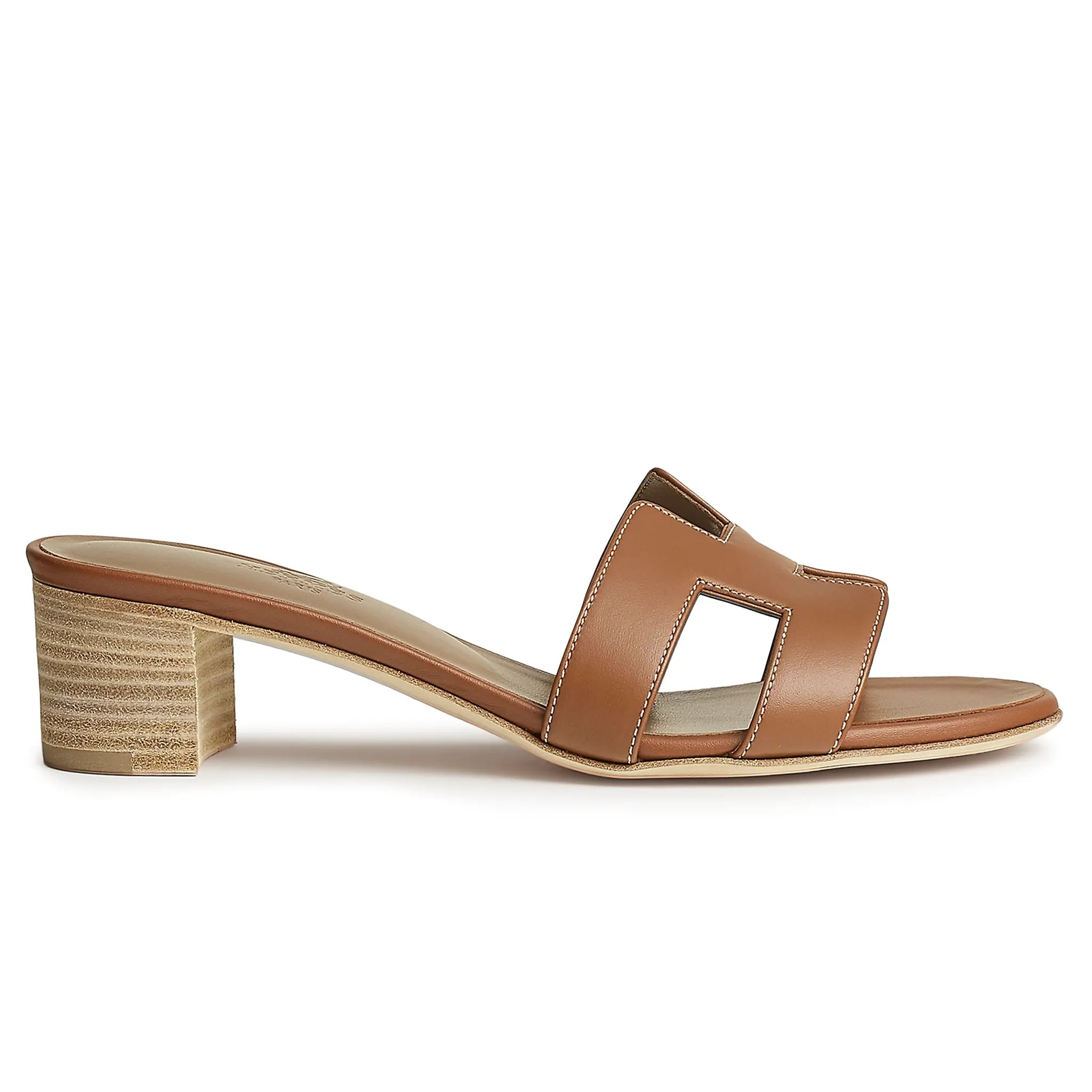 Side View of Hermès Paris Oasis Gold Sandal H071002Z 03375