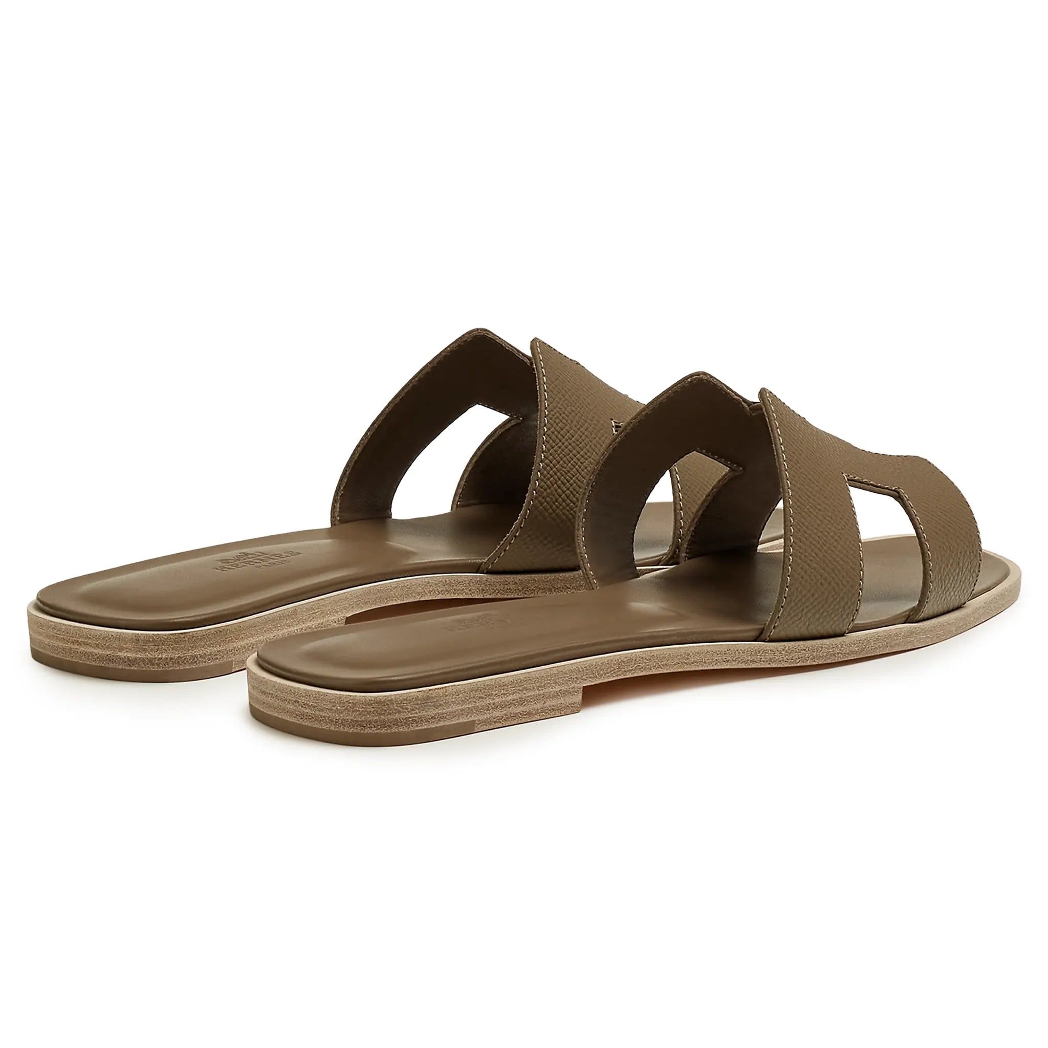 Back Side View of Hermès Paris Oran Étoupe Sandal