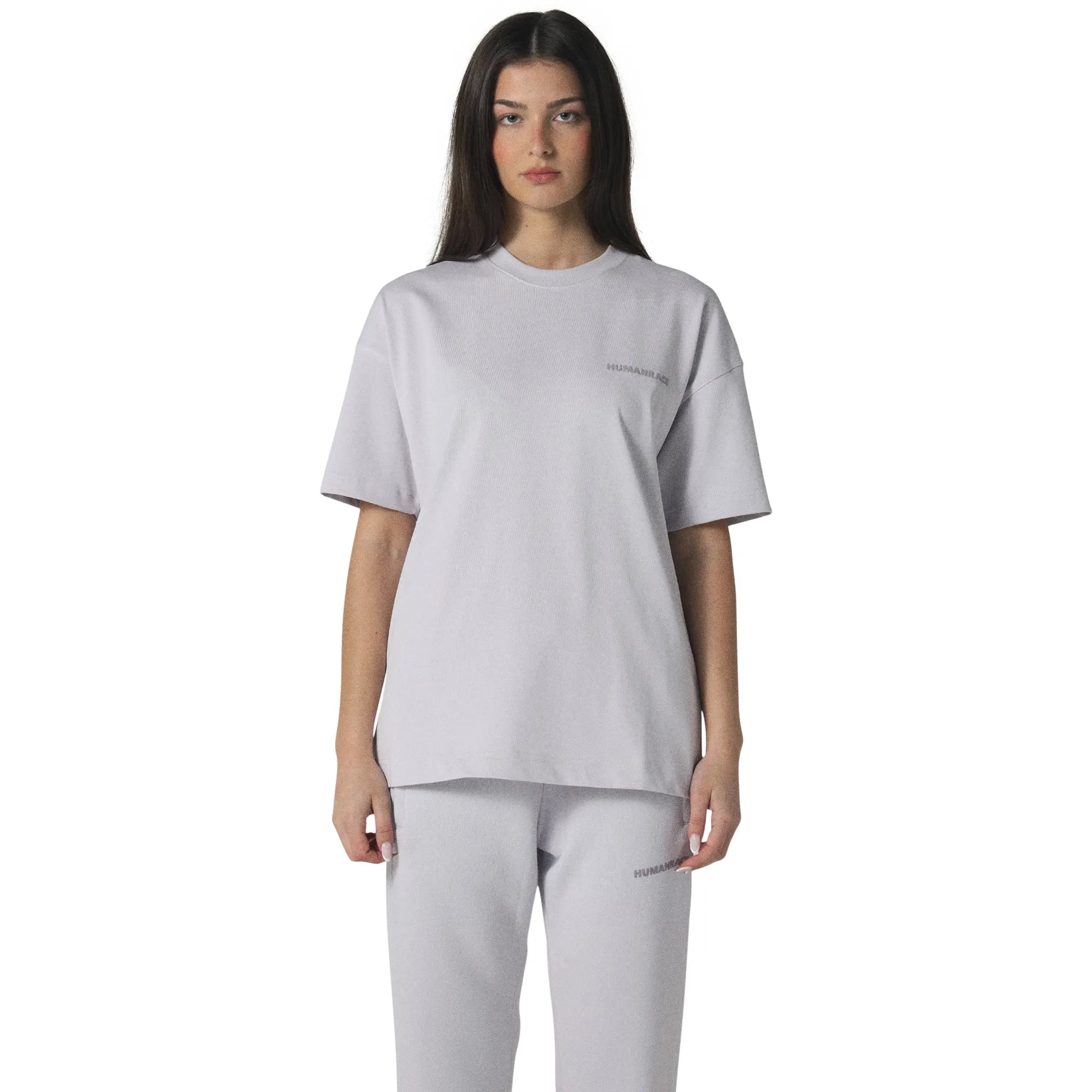 Model front view of Human Race Space Orchid Purple T Shirt