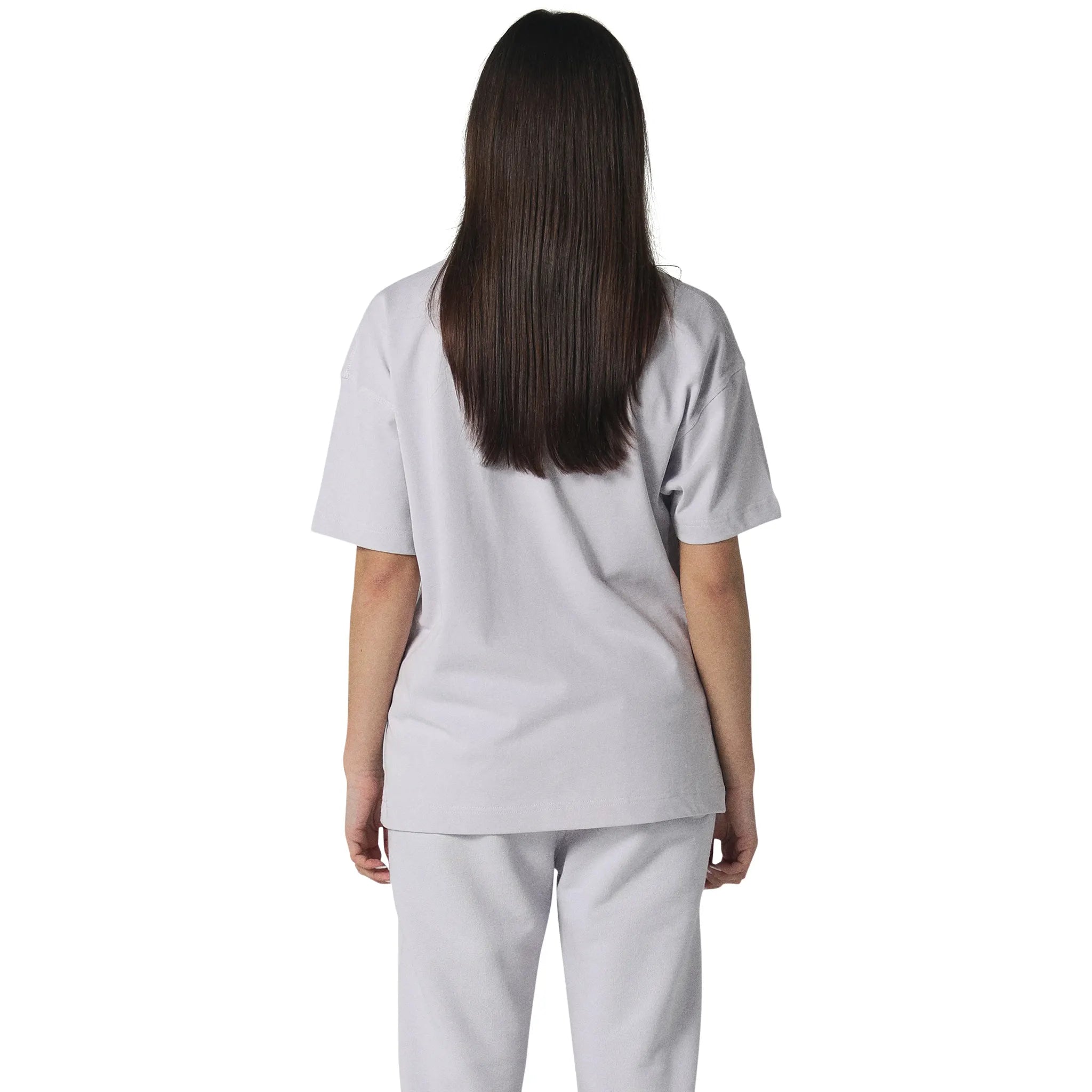 Model back view of Human Race Space Orchid Purple T Shirt