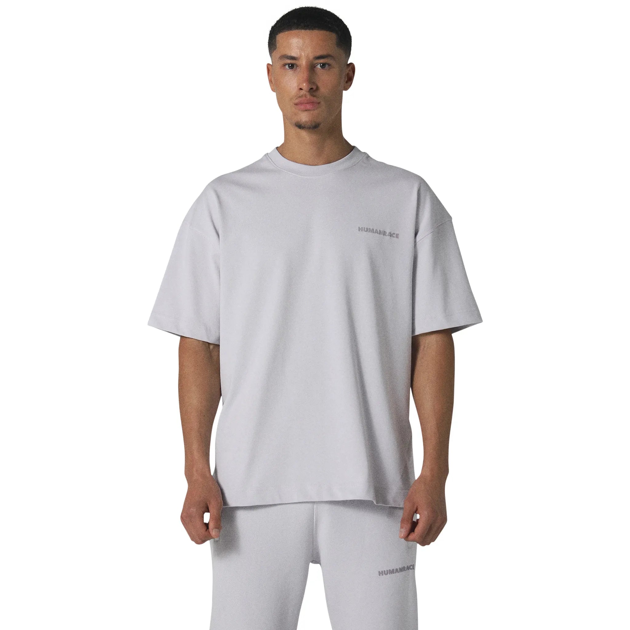 Model front view of Human Race Space Orchid Purple T Shirt