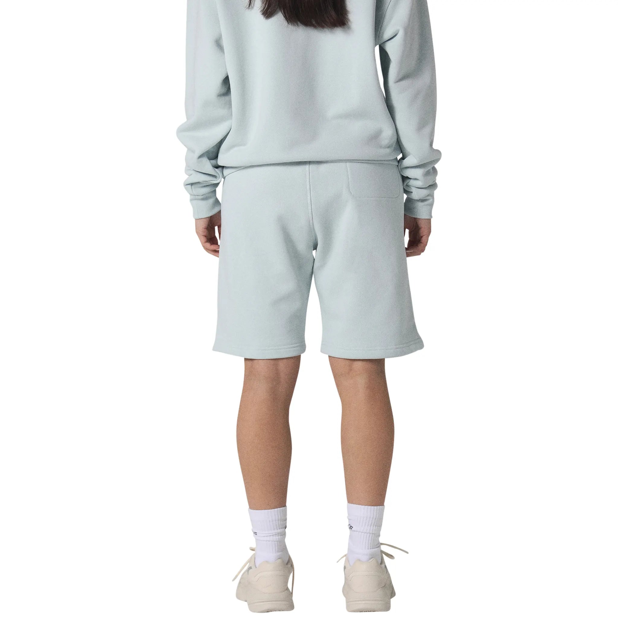 Model back view of Human Race Stars Soft Blue Shorts