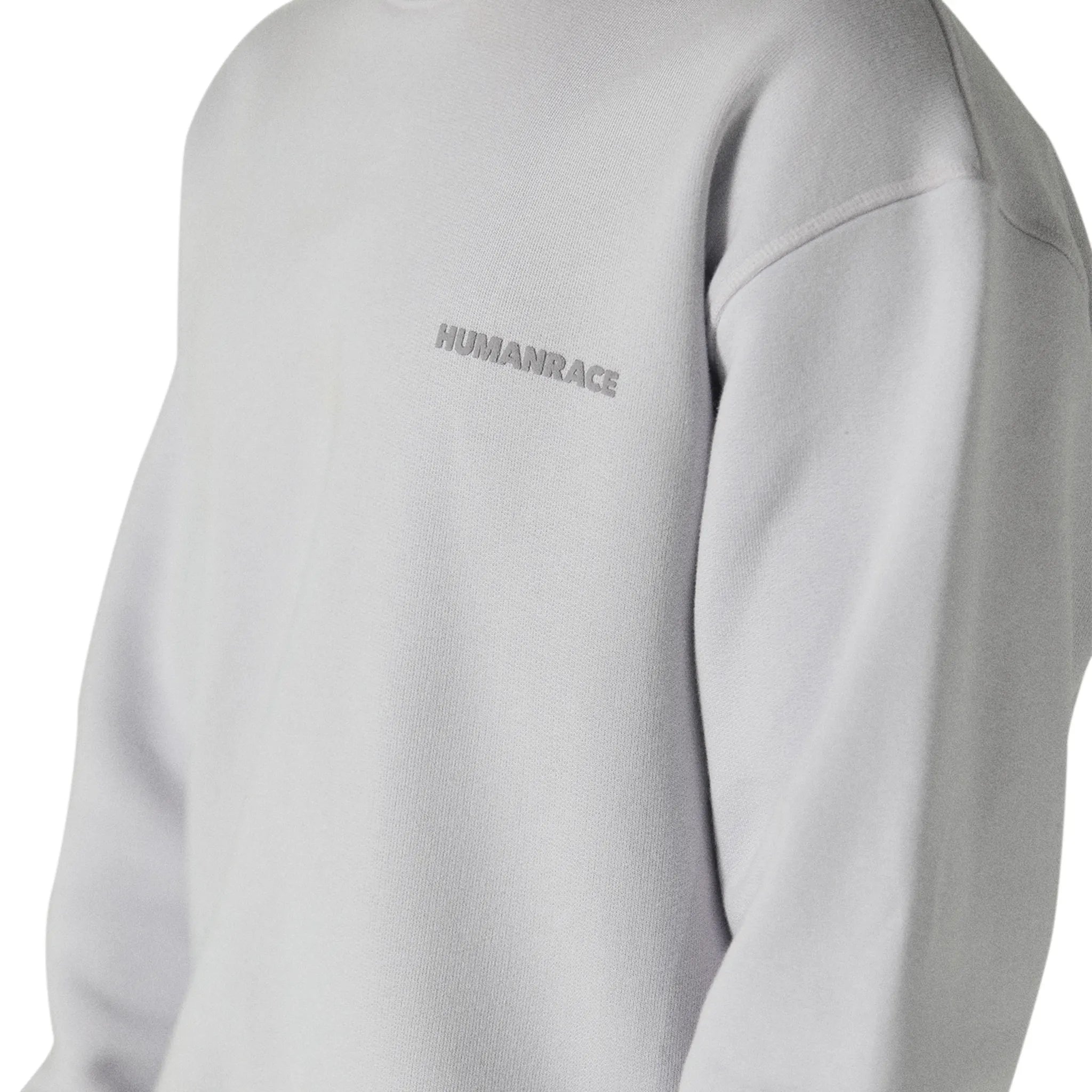 Model chest view of Human Race World Orchid Purple Sweatshirt