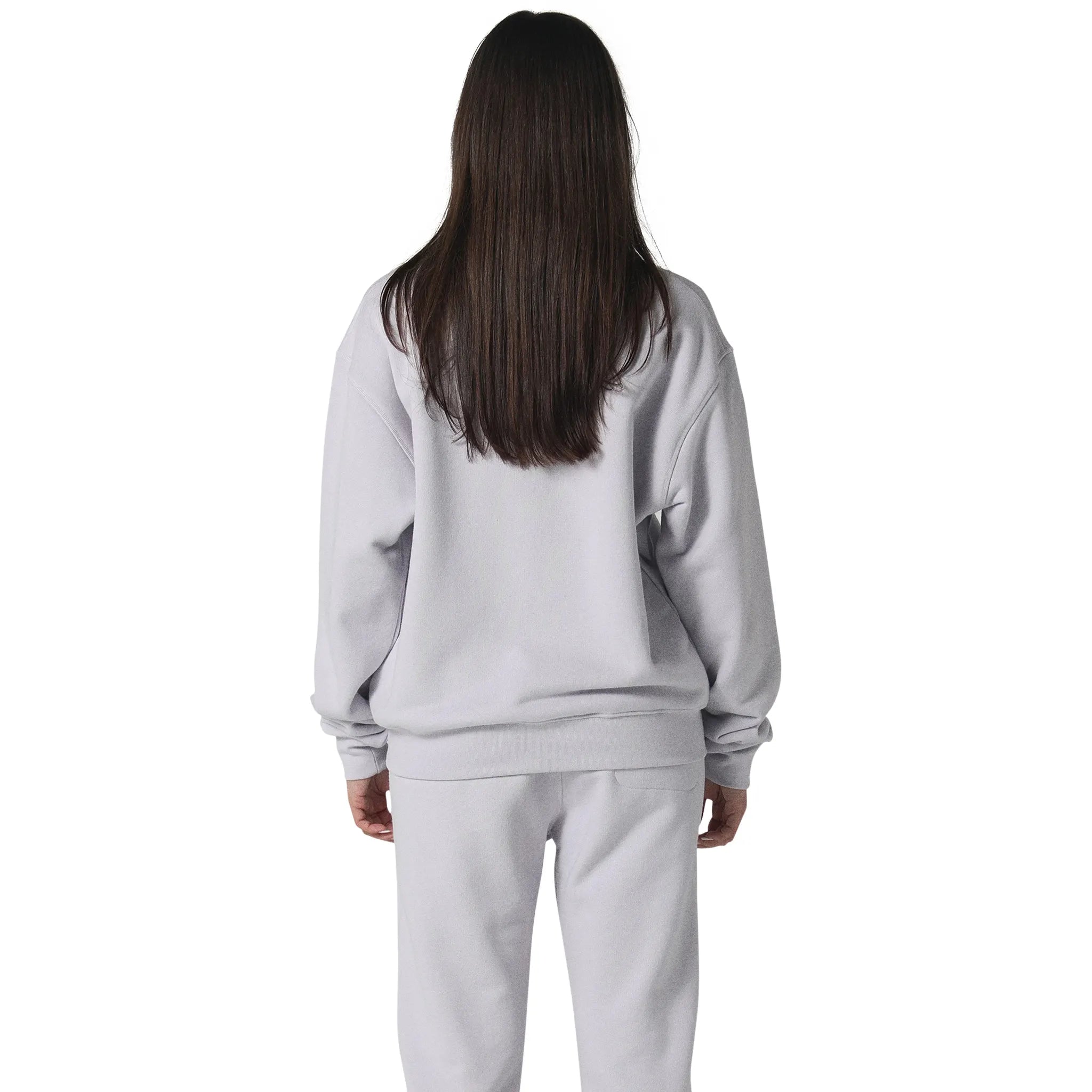 Model back view of Human Race World Orchid Purple Sweatshirt