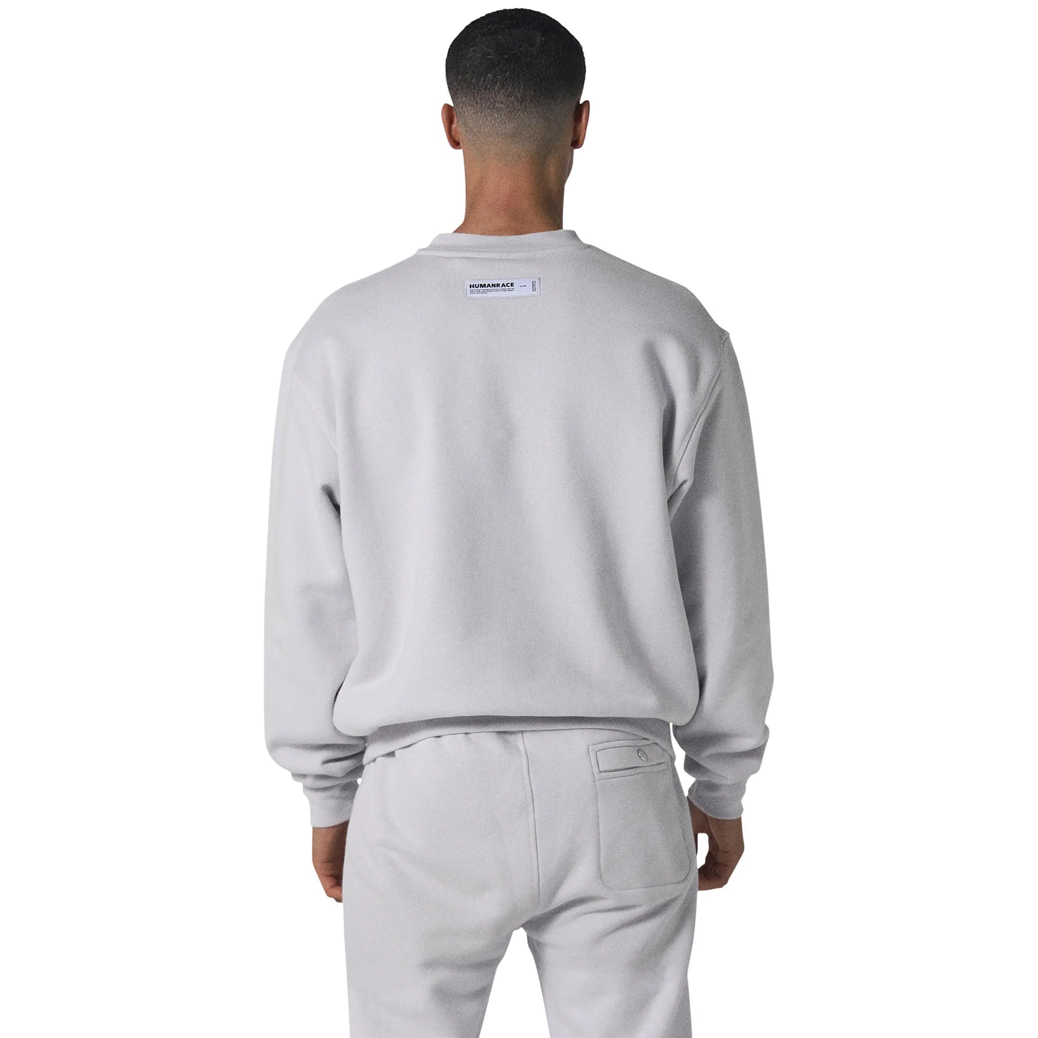 Model back view of Human Race World Orchid Purple Sweatshirt