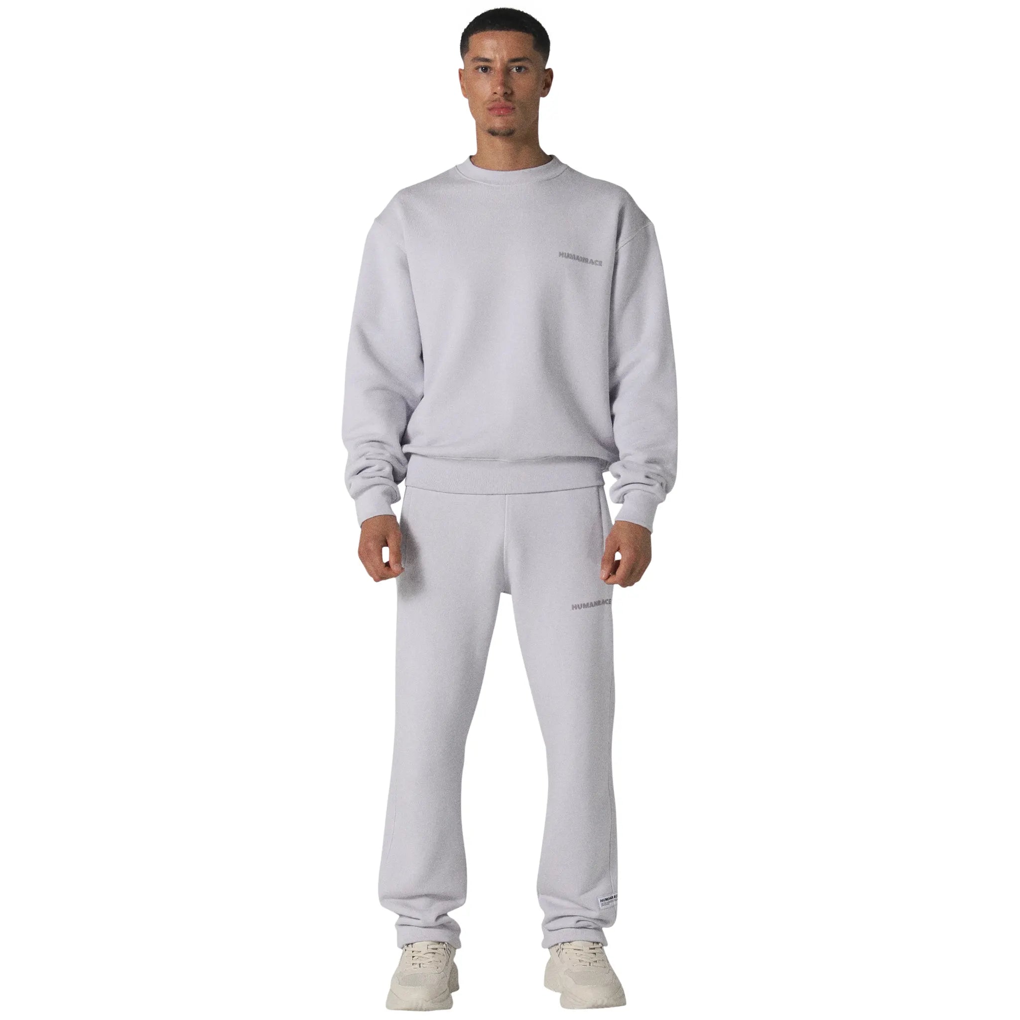 Model front full view of Human Race World Orchid Purple Sweatshirt