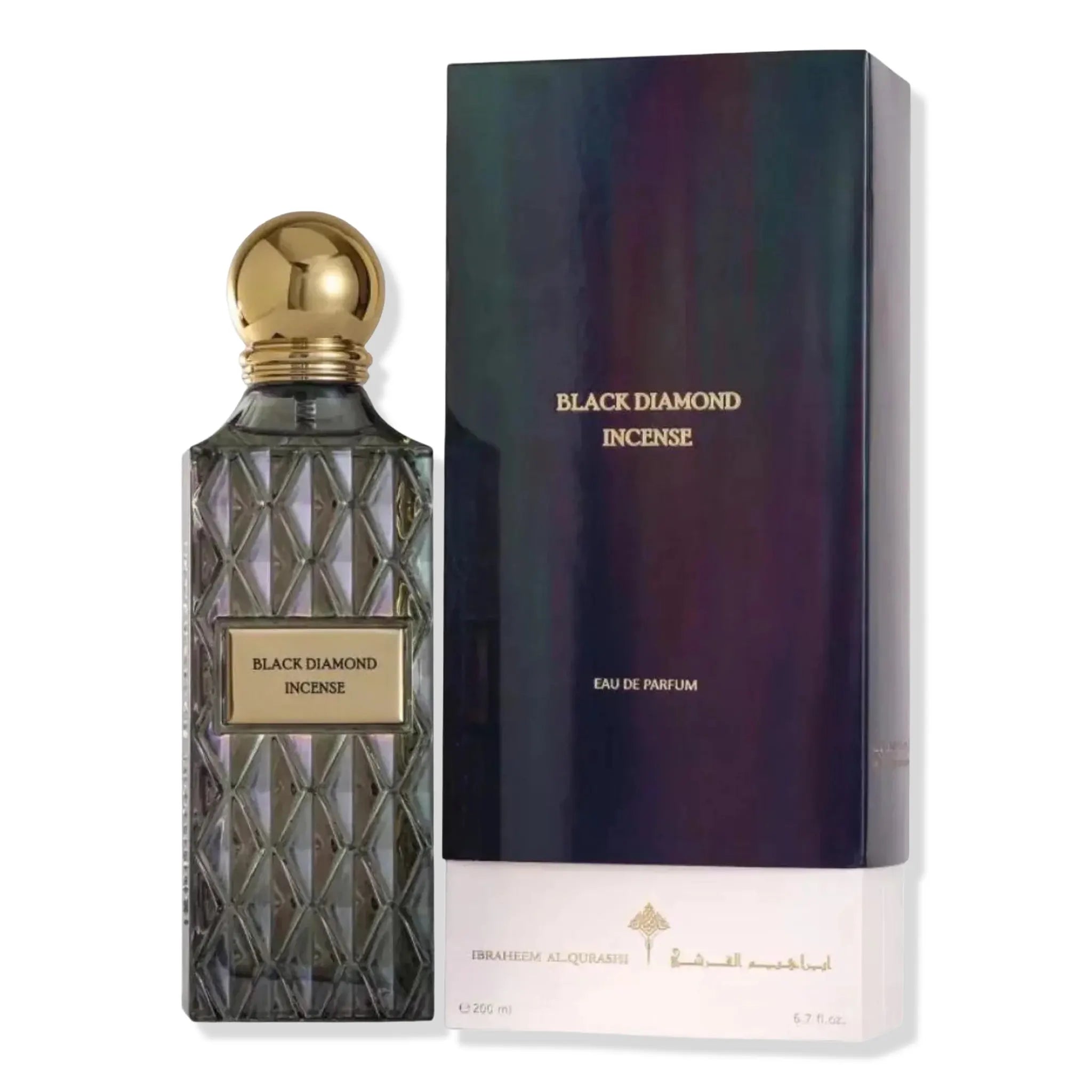 Front View of IBRAQ Black Diamond Incense Eau De Parfum 150ml