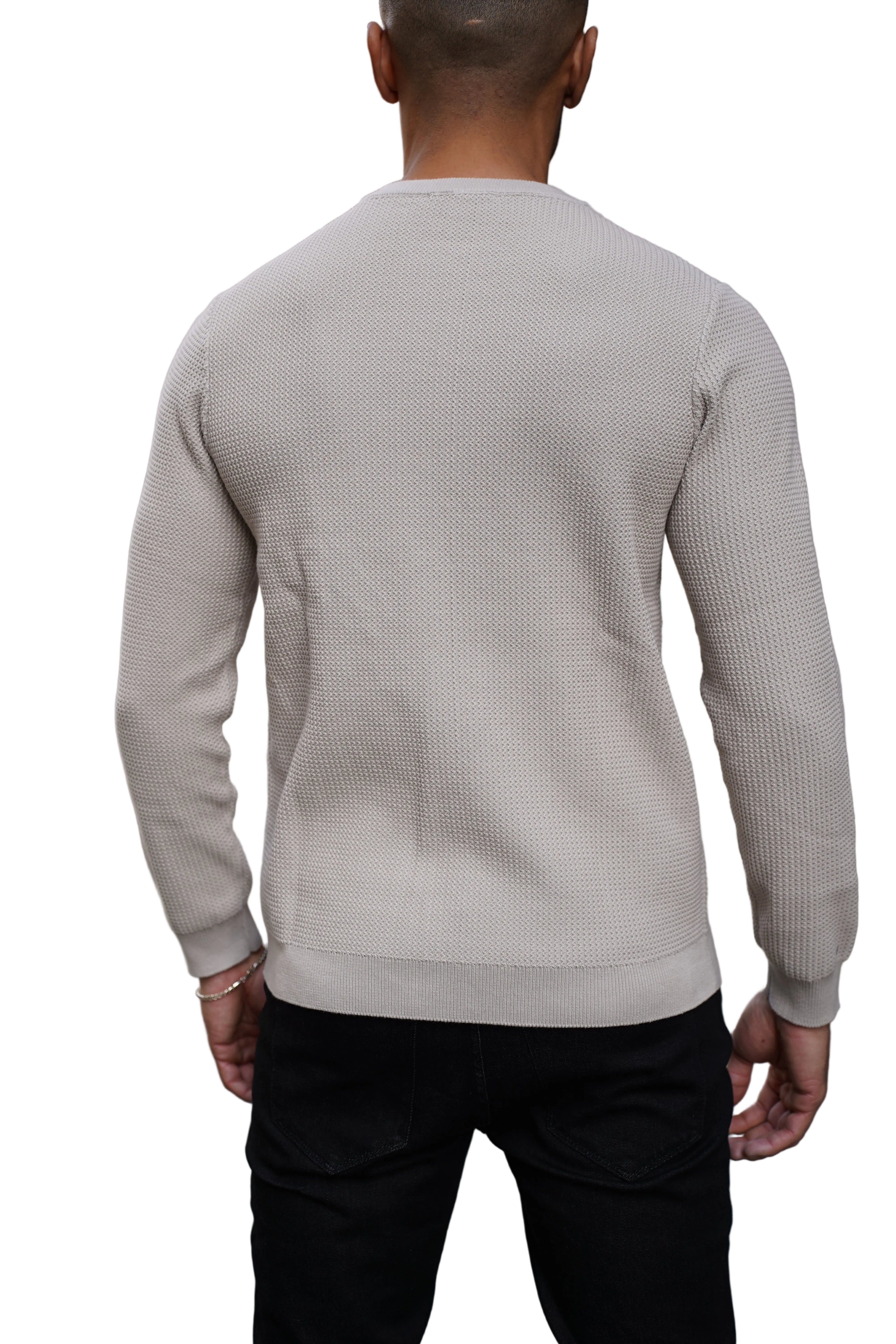 Capo Cable Knit Stone Sweatshirt