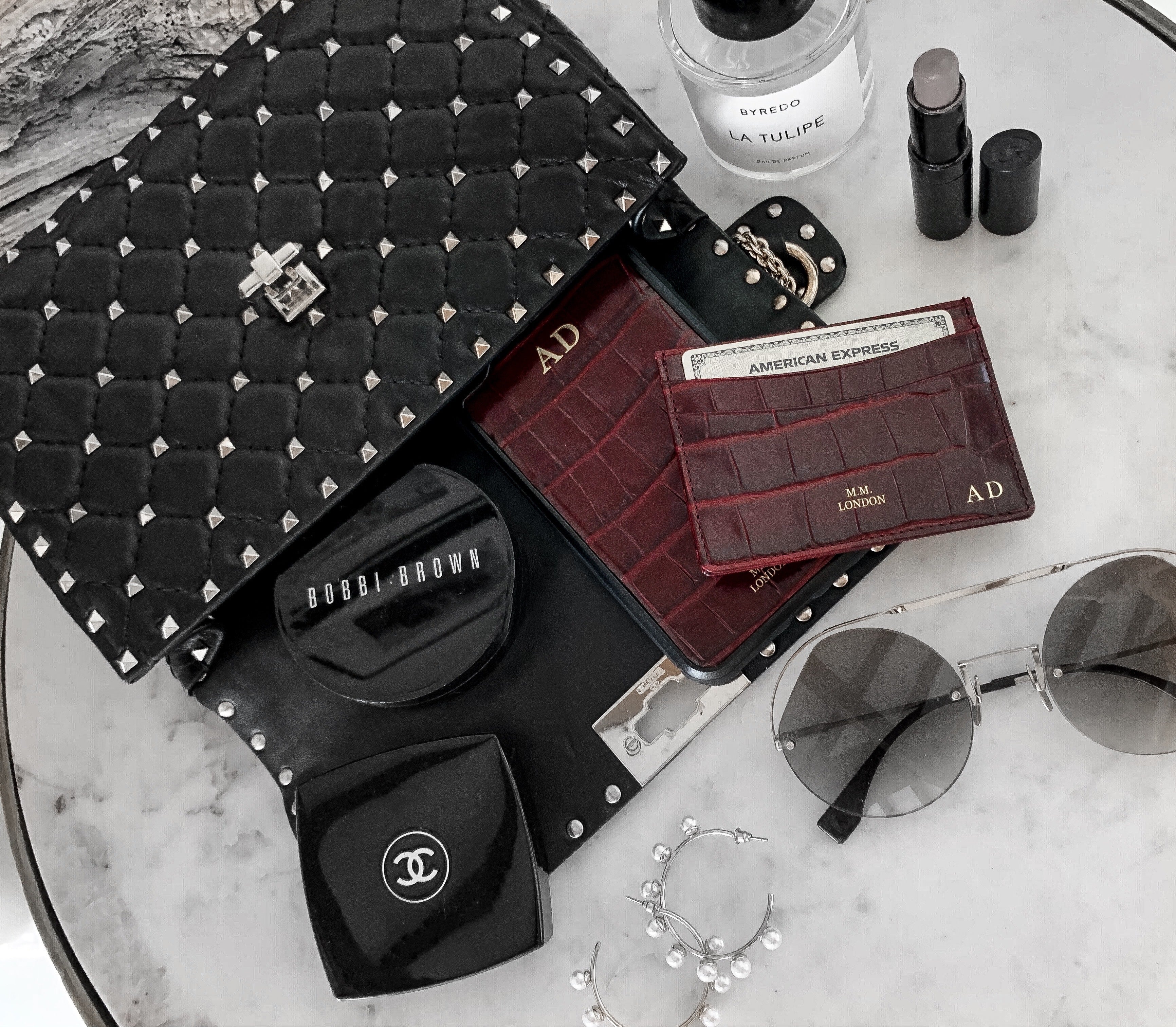 MM London Slim Crocodile Burgundy Card Holder