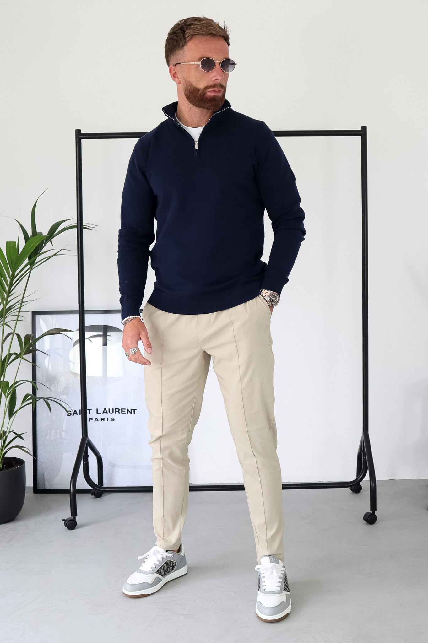 CAPO Egyptian Cotton Navy 1/4 Zip