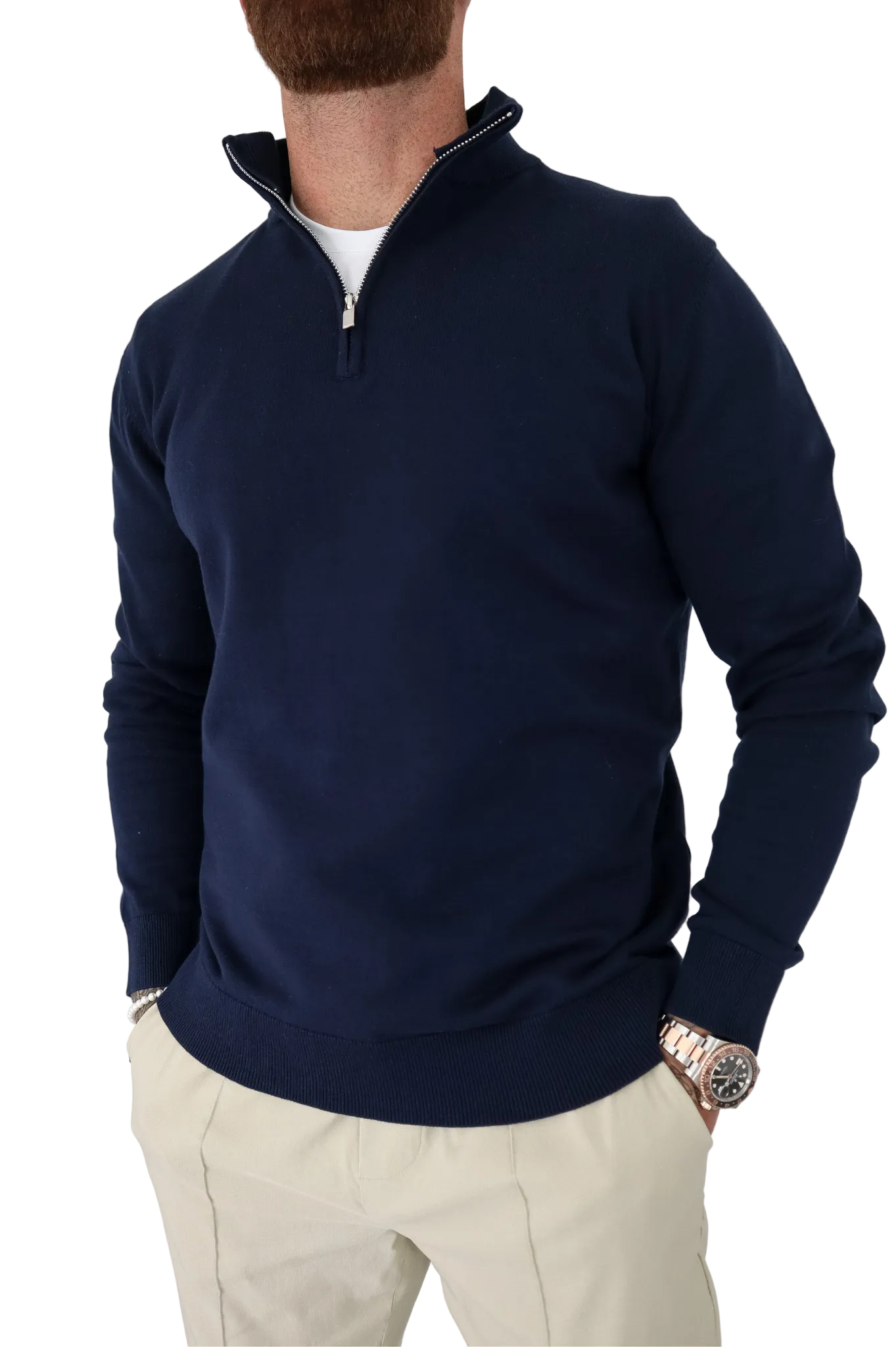 CAPO Egyptian Cotton Navy 1/4 Zip