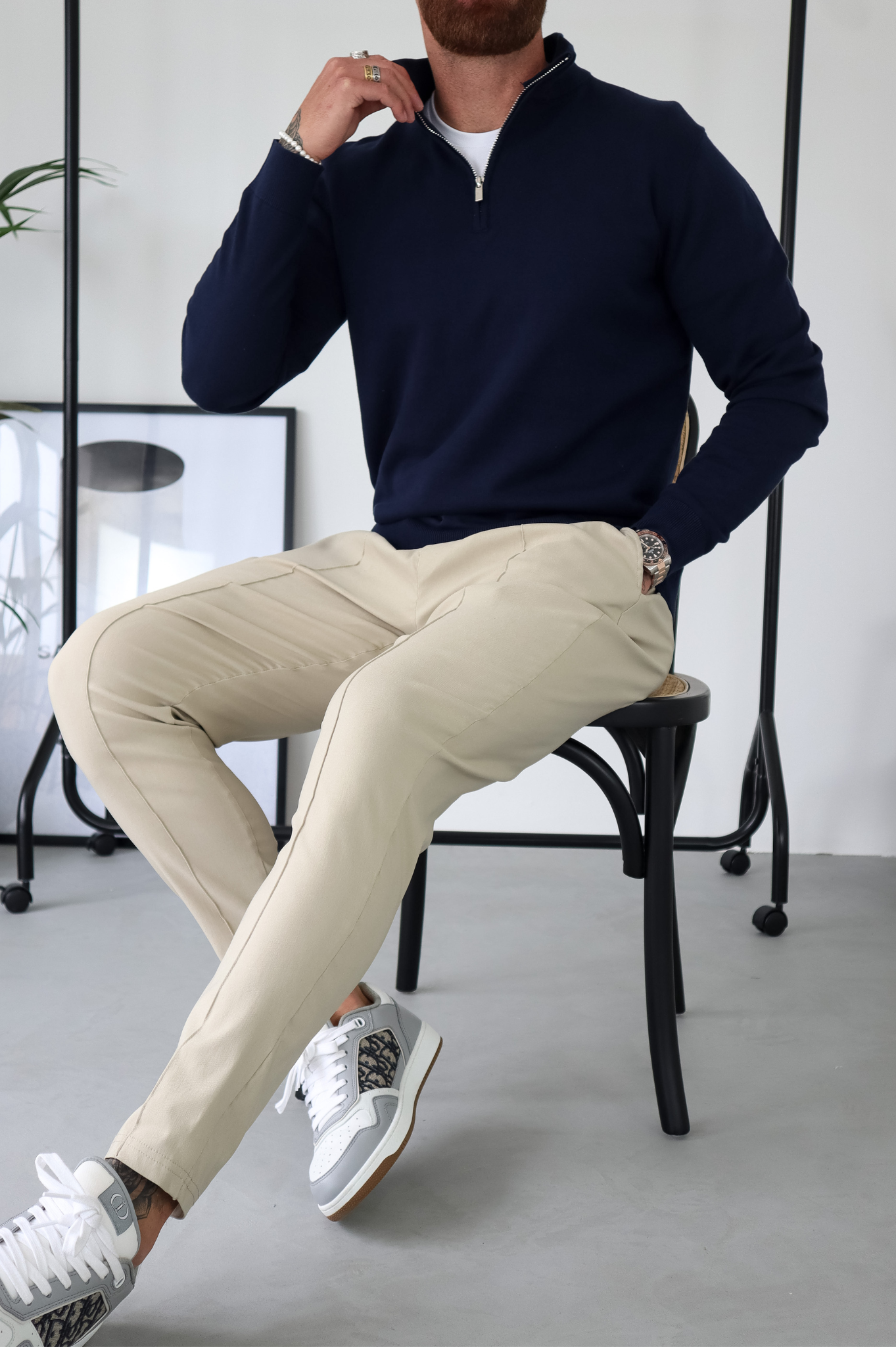 CAPO Egyptian Cotton Navy 1/4 Zip