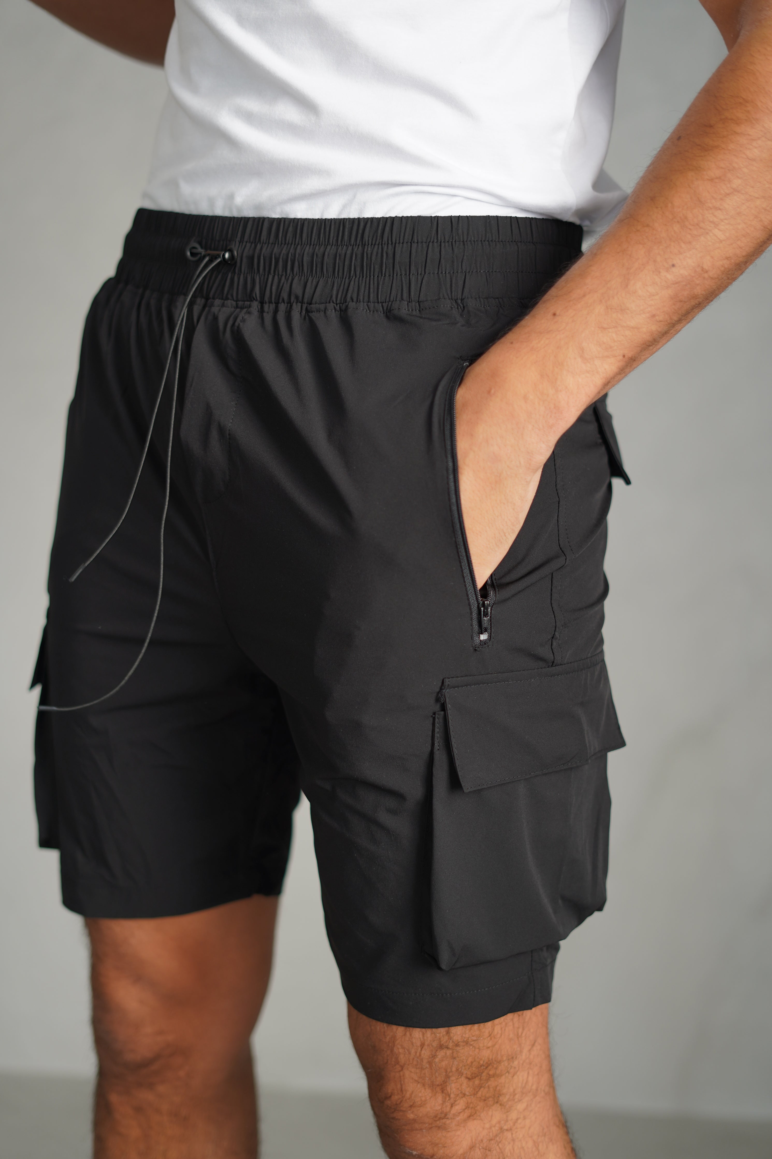CAPO Lightweight Black Cargo Shorts