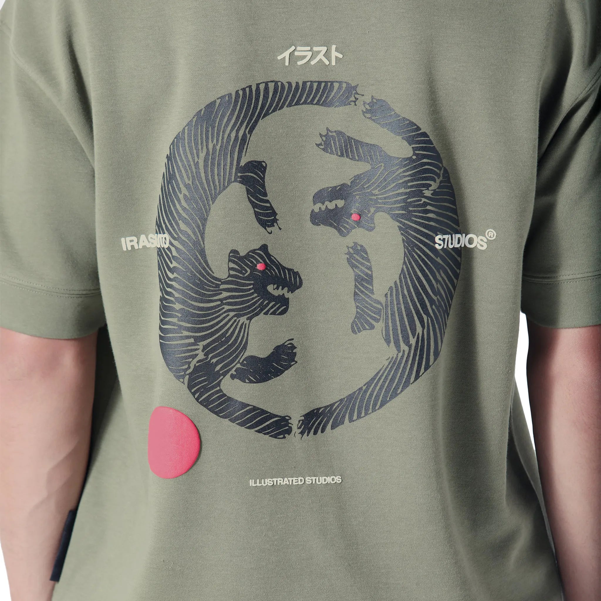 Detailed Back View of Irasuto Studios Claw Khaki T Shirt 5060615208906