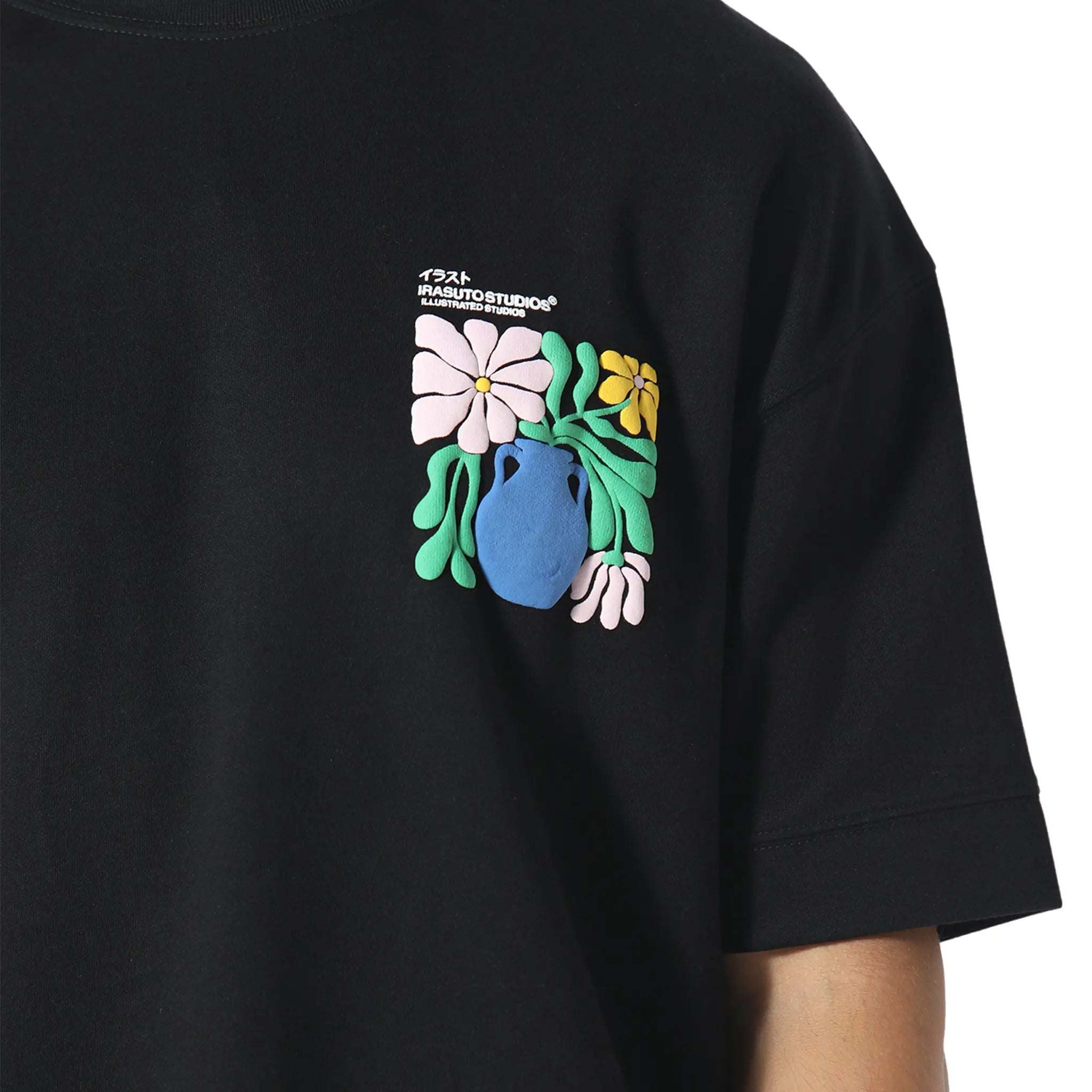 Detailed View of Irasuto Studios Hikari Bloom Black T Shirt 5060615214907