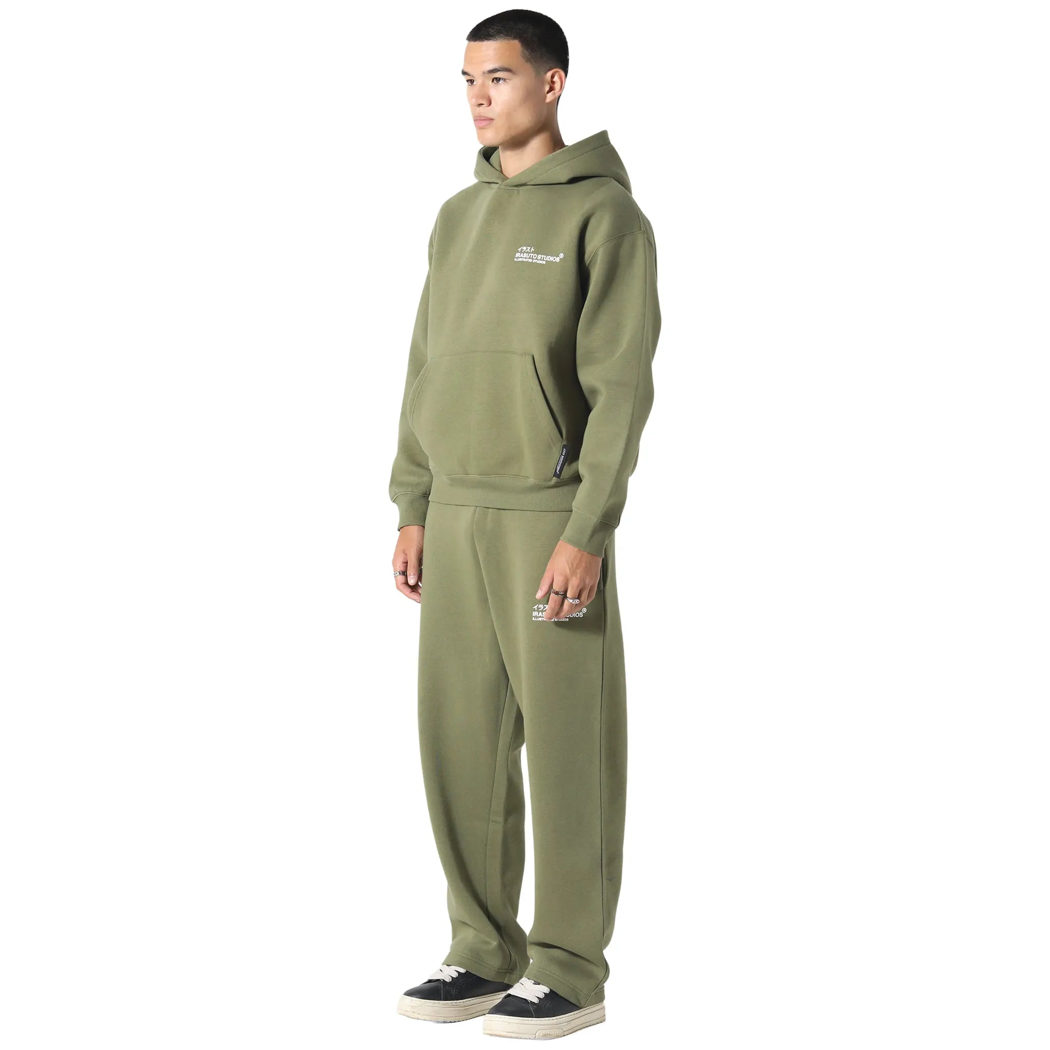 Front Side View of Irasuto Studios Koi Khaki Hoodie 5060615209743