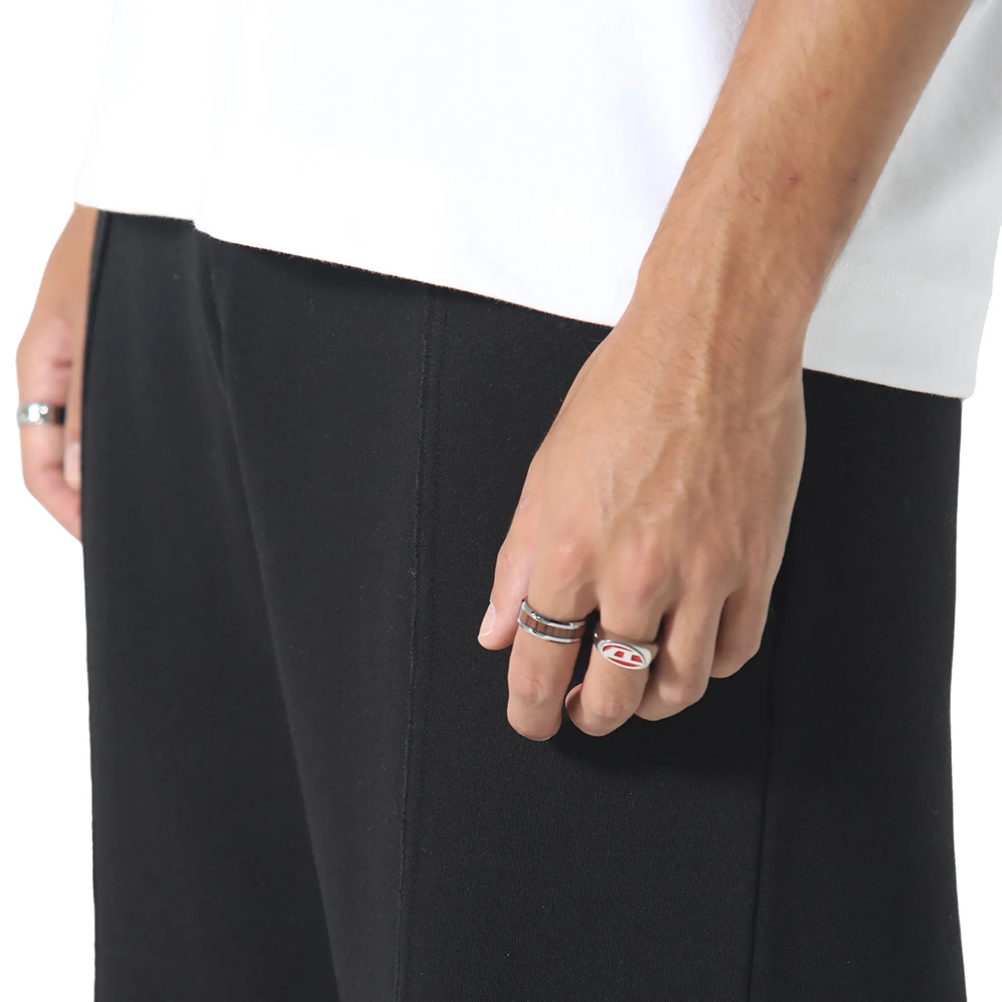 Detailed View of Irasuto Studios Raw Hem Black Sweatpants 5060615213993