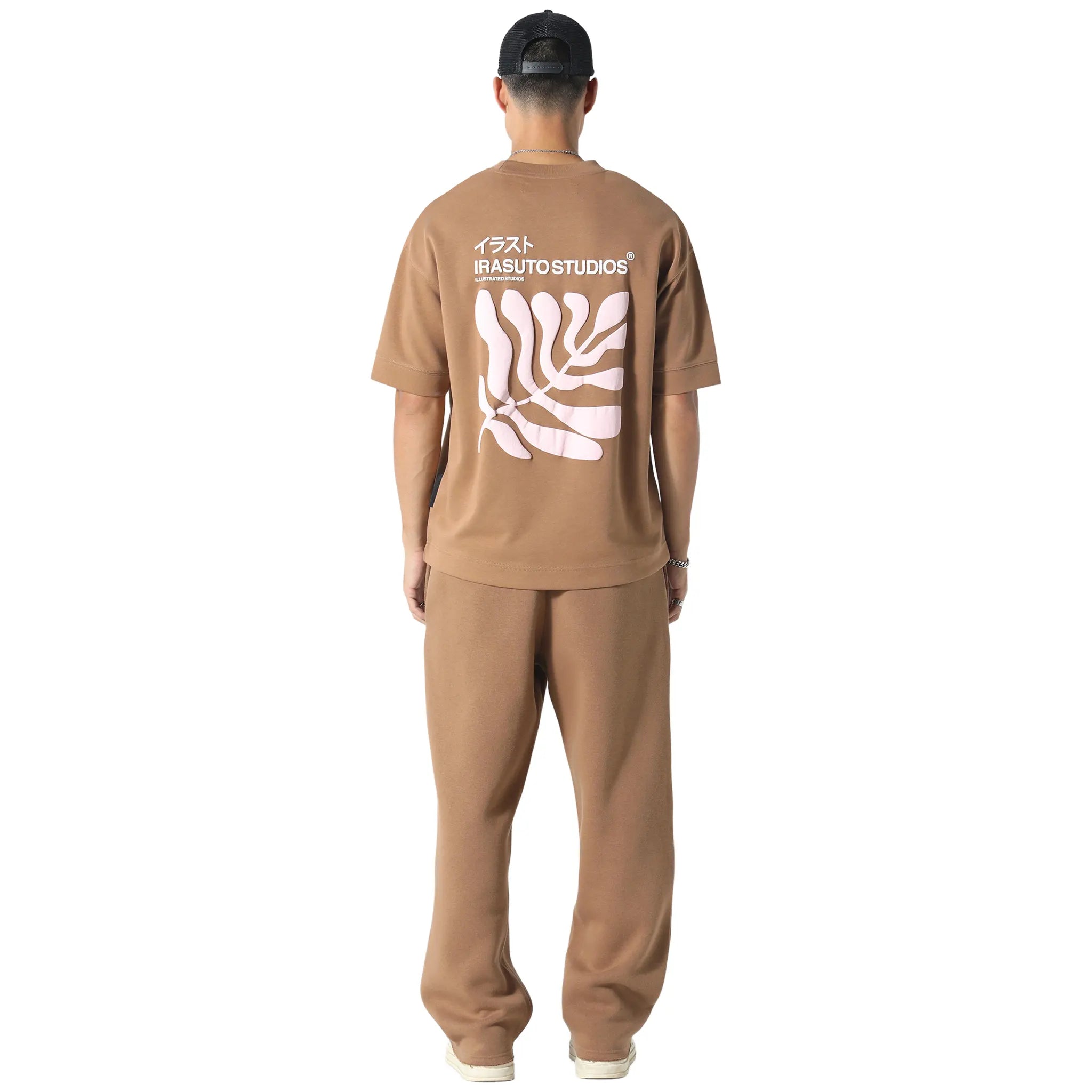 Back View of Irasuto Studios Raw Hem Tobacco Sweatpants 5060615214068